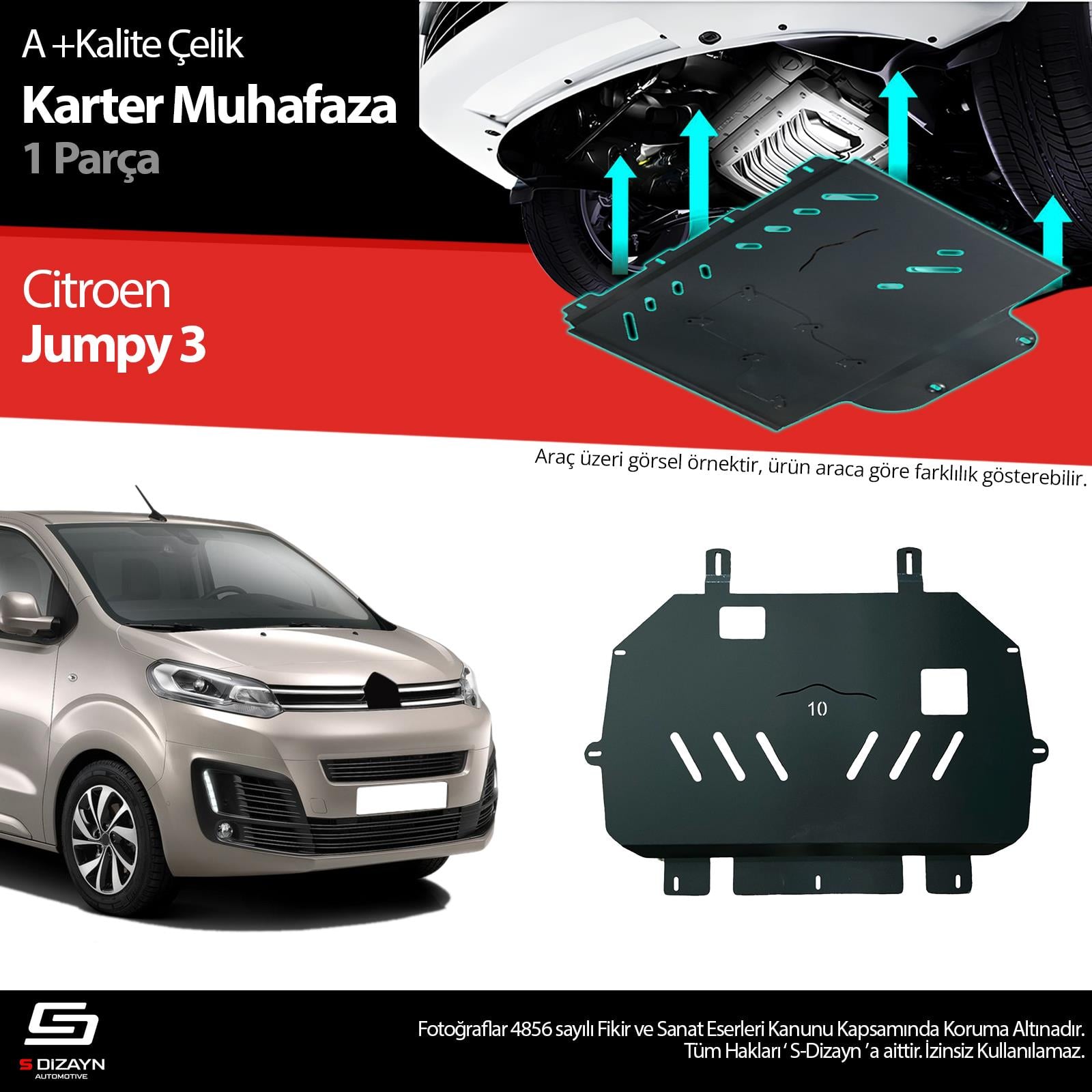 S-Dizayn Citroen Jumpy 2.0 Çelik Karter Muhafaza Koruma 2016 Üzeri A+ Kalite