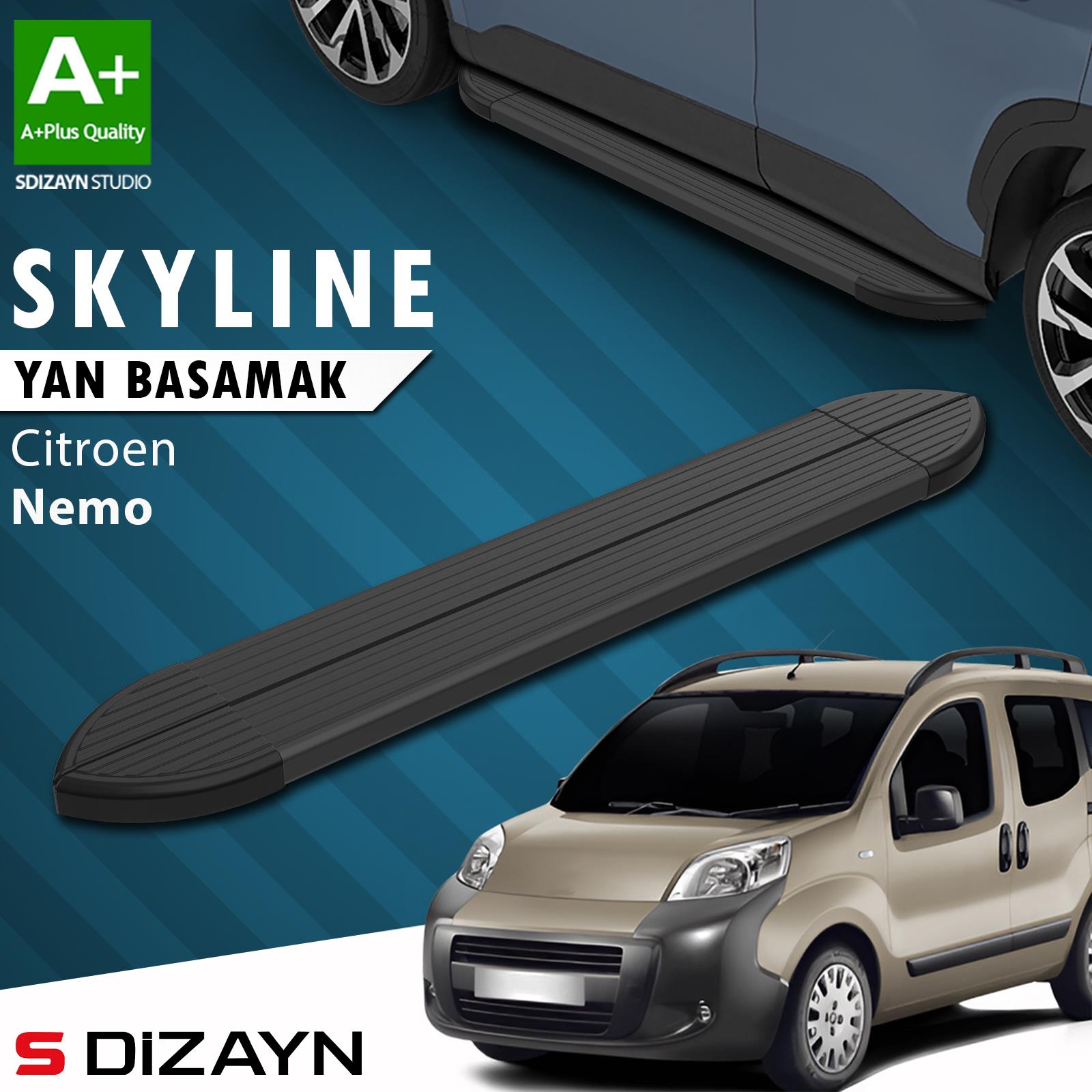 Citroen Nemo Skyline Siyah Yan Basamak 173 Cm 2008-2017 A+ Kalite