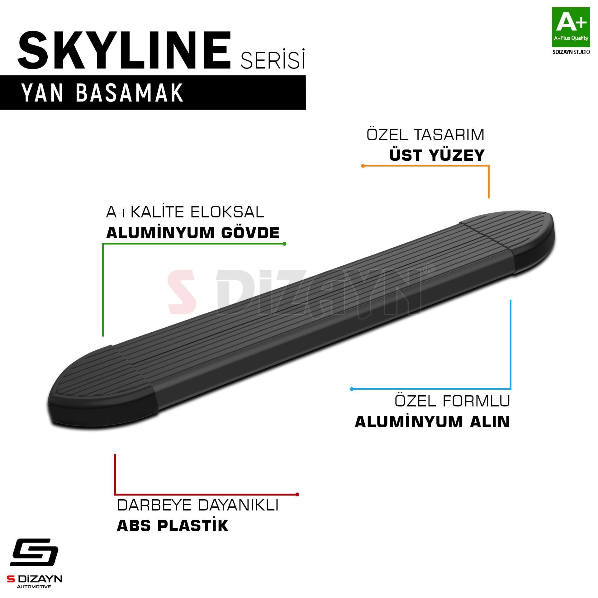 Dacia Sandero 3 Stepway Skyline Siyah Yan Basamak 183 Cm 2020 Üzeri A+ Kalite