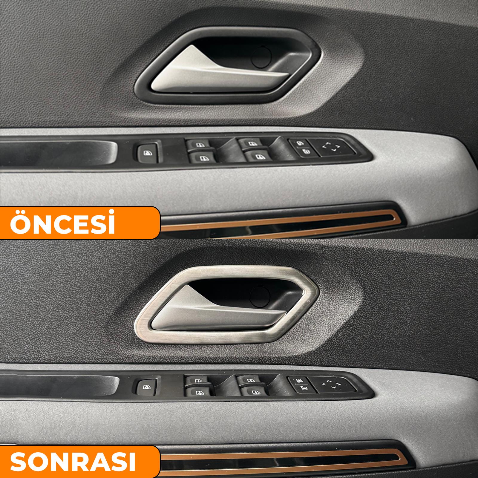 S-Dizayn Dacia Sandero Krom İç Kapı Kolu Çerçevesi 4 Prç 2020 Üzeri A+ Kalite (Mat Krom)