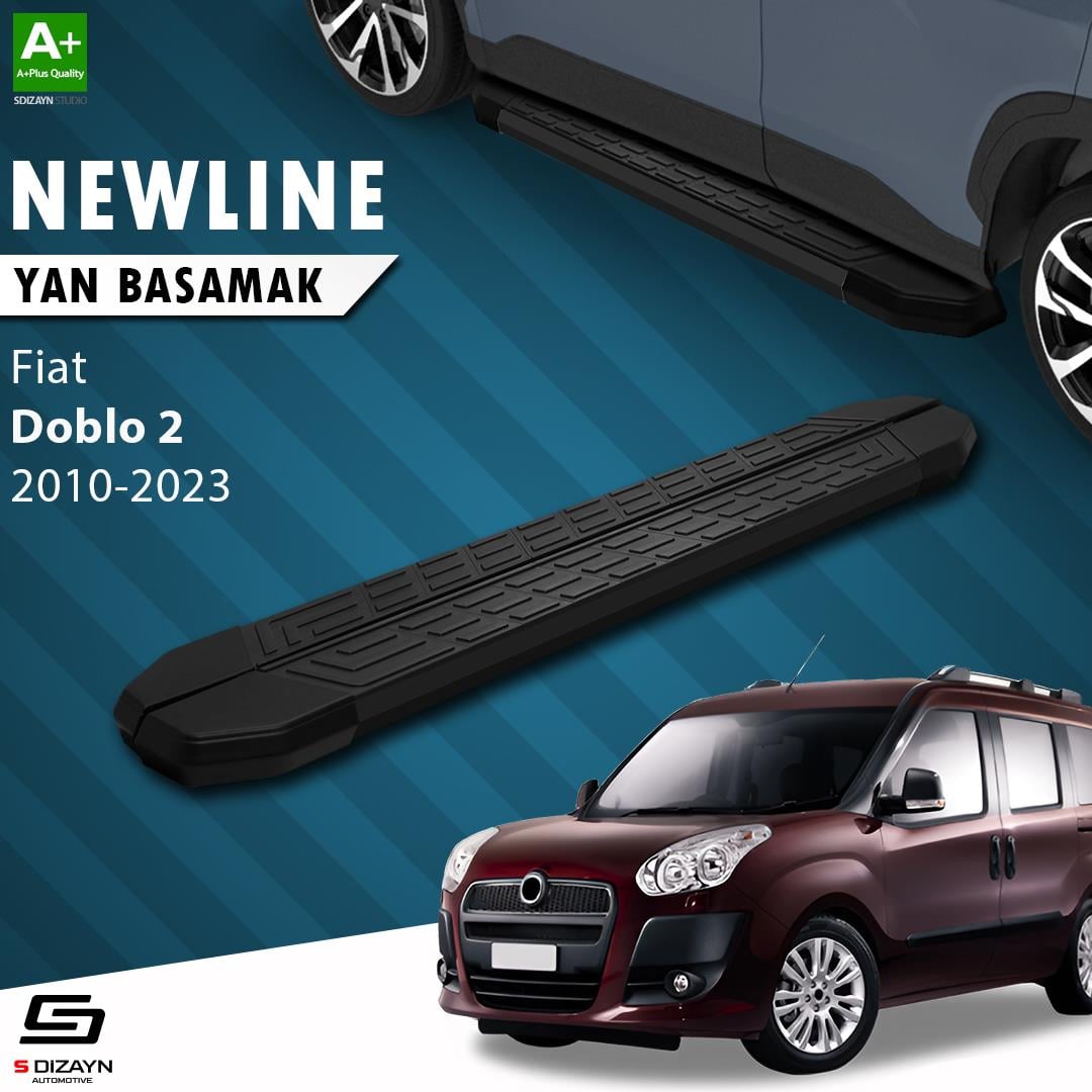 Fiat Doblo 2 Uzun Şase NewLine Siyah Yan Basamak 223 Cm 2010-2023 A+ Kalite