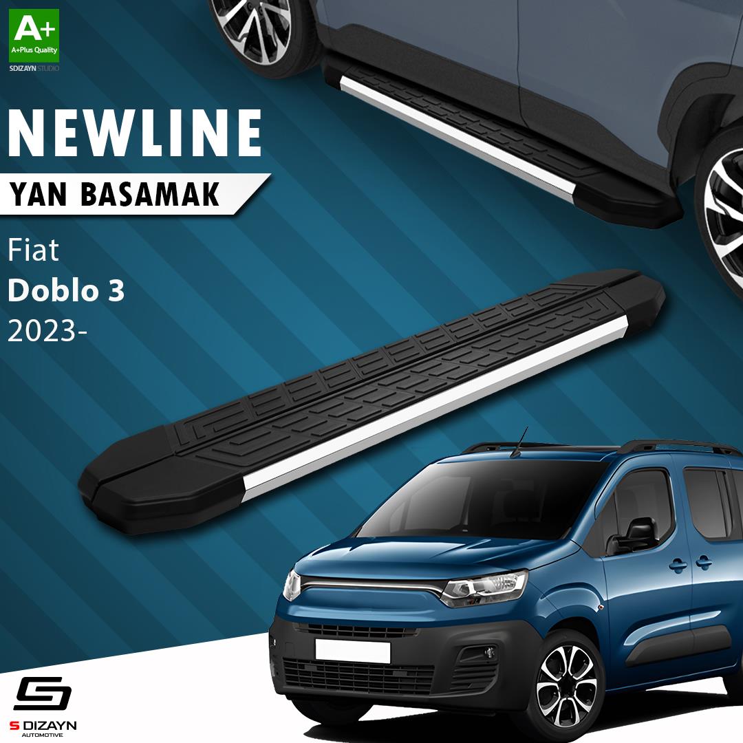 Fiat Doblo 3 Uzun Şase NewLine Krom Yan Basamak 213 Cm 2023 Üzeri A+ Kalite