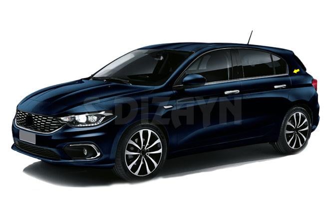 S-Dizayn Fiat Egea HB Krom Cam Çıtası 4 Prç. 2015 Üzeri (Mat Krom) A+ Kalite