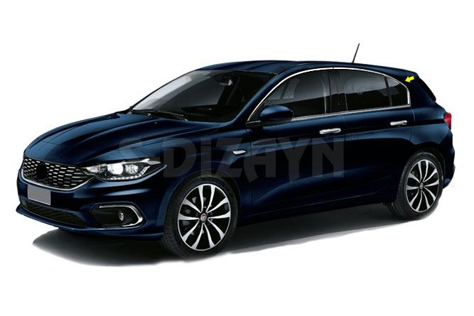 S-Dizayn Fiat Egea HB Krom Cam Üst Çıtası 4 Prç. 2015 Üzeri A+ Kalite