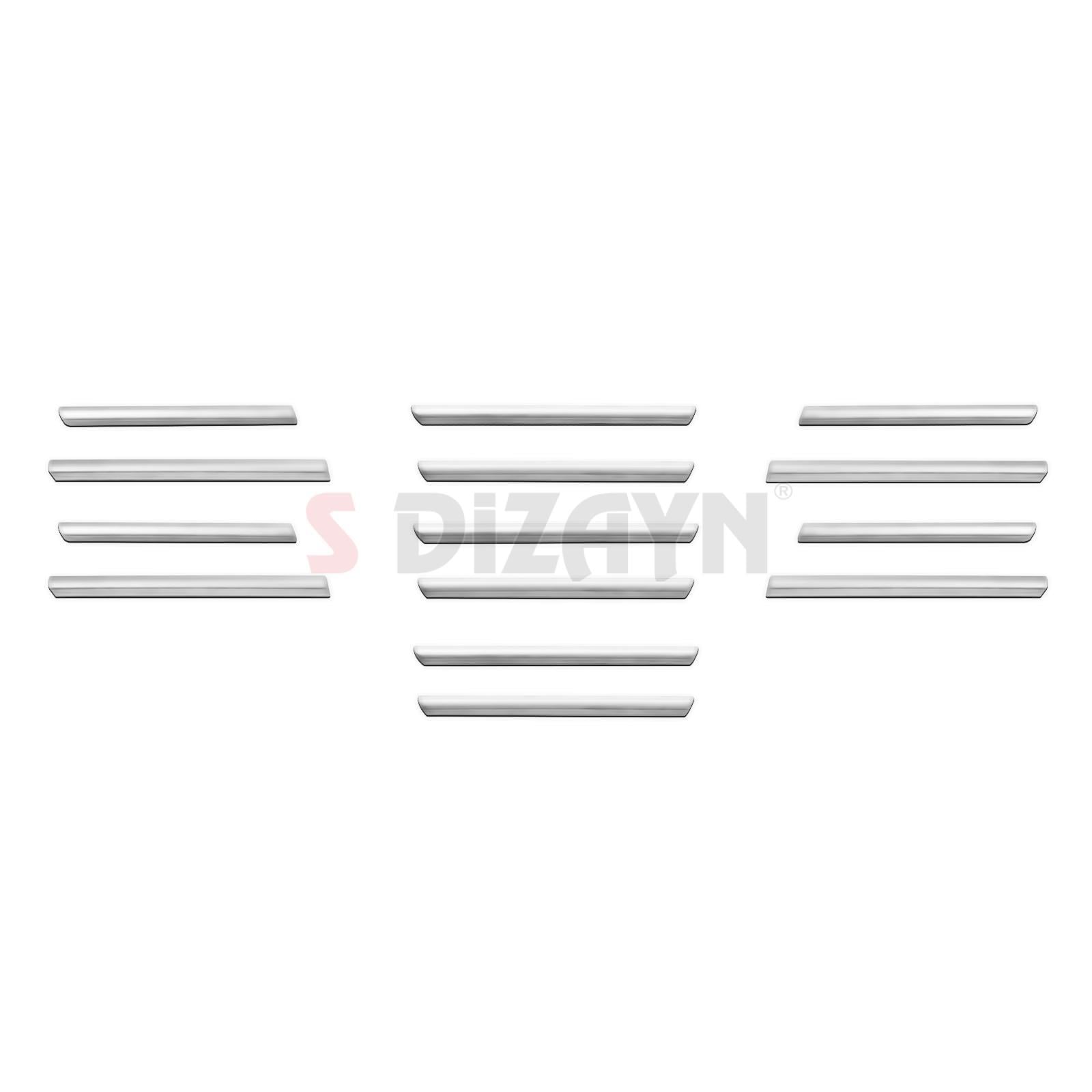 S-Dizayn Fiat Egea Krom Ön Tampon Alt Çıtası Diamond Model 14 Prç. 2020 Üzeri (Mat Krom) A+ Kalite