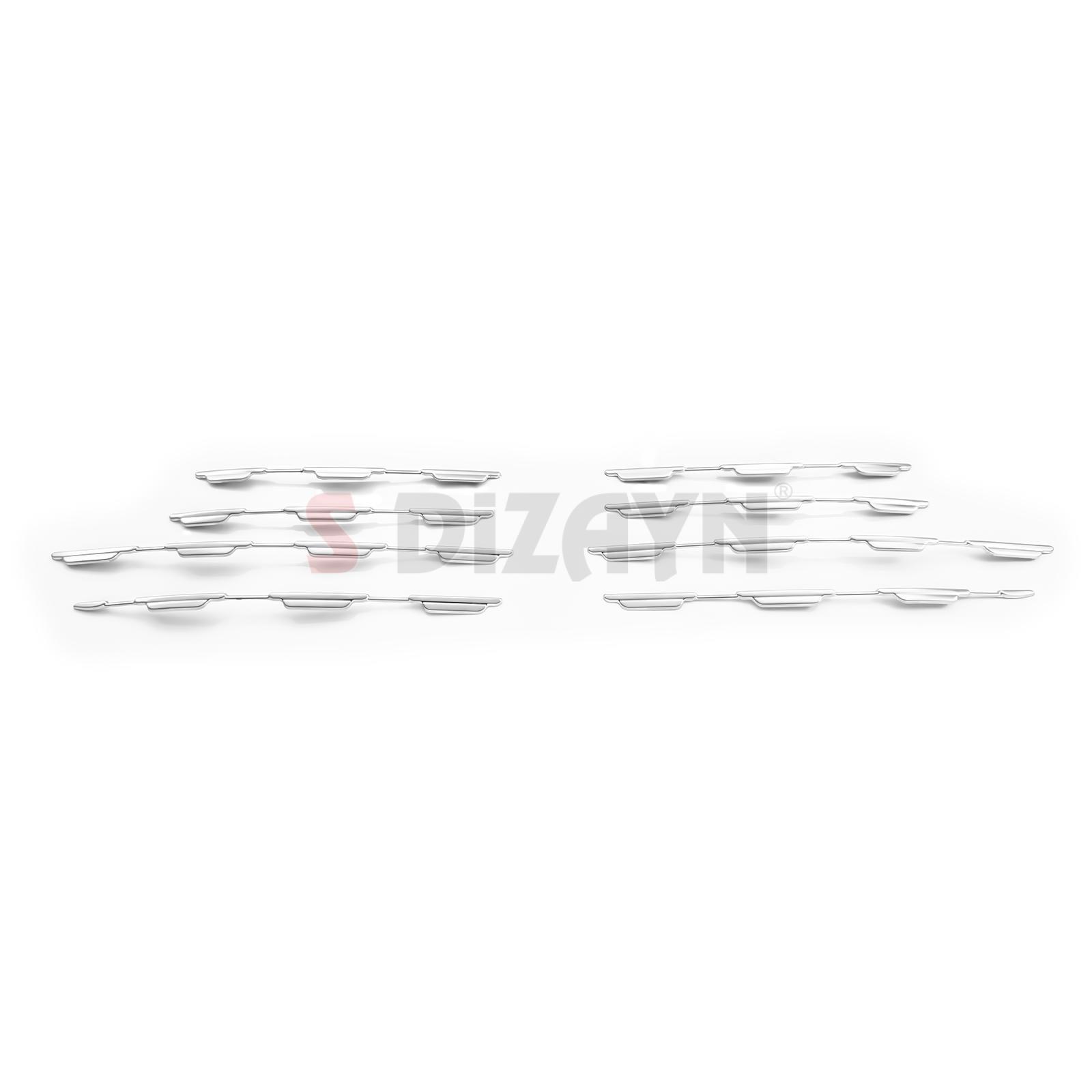 S-Dizayn Fiat Egea SD / HB Krom Ön Panjur Diamond Model 8 Prç 2020 Üzeri (Mat Krom) A+ Kalite