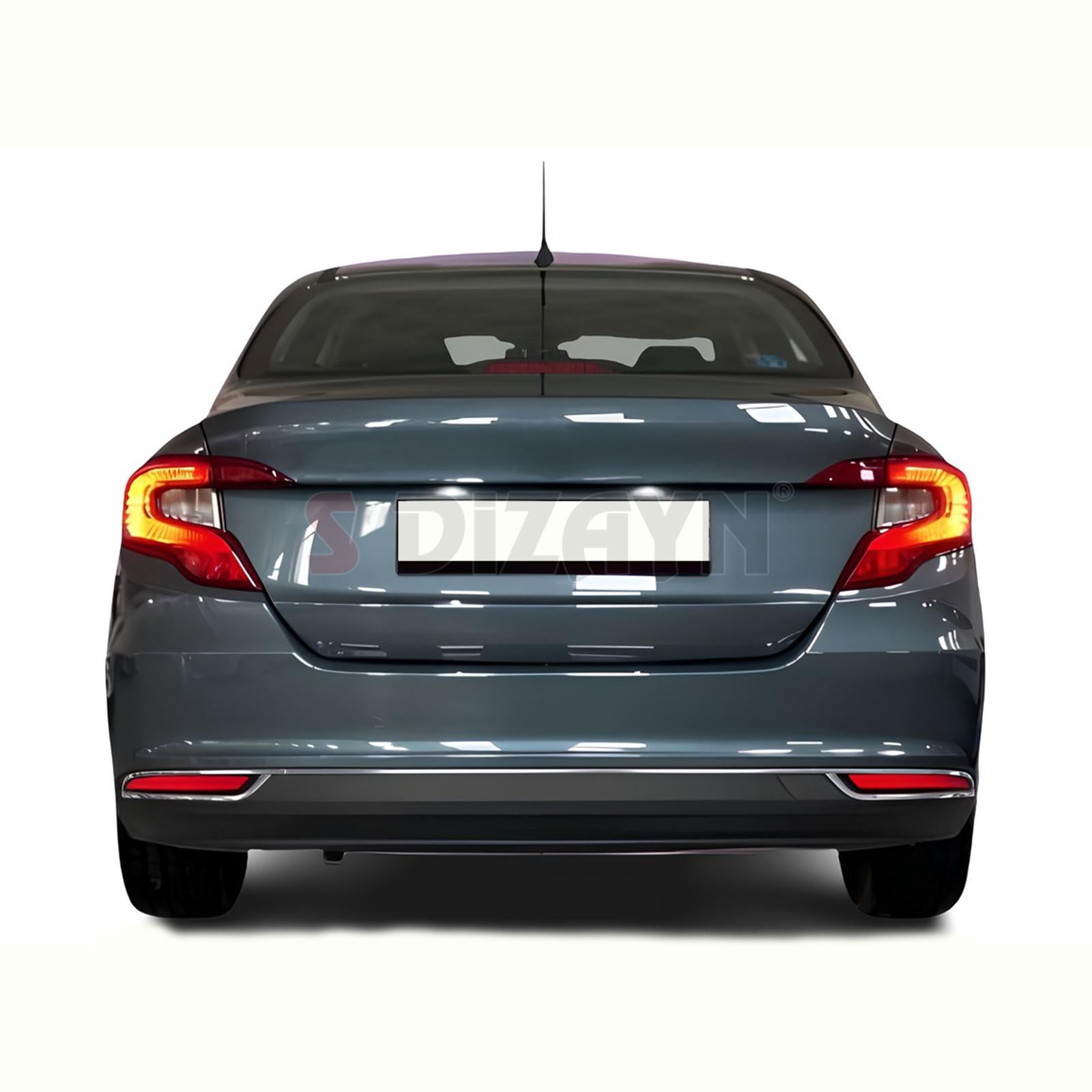 S-Dizayn Fiat Egea SD Krom Arka Tampon Difüzör Çıtası 3 Prç. 2015 Üzeri A+ Kalite