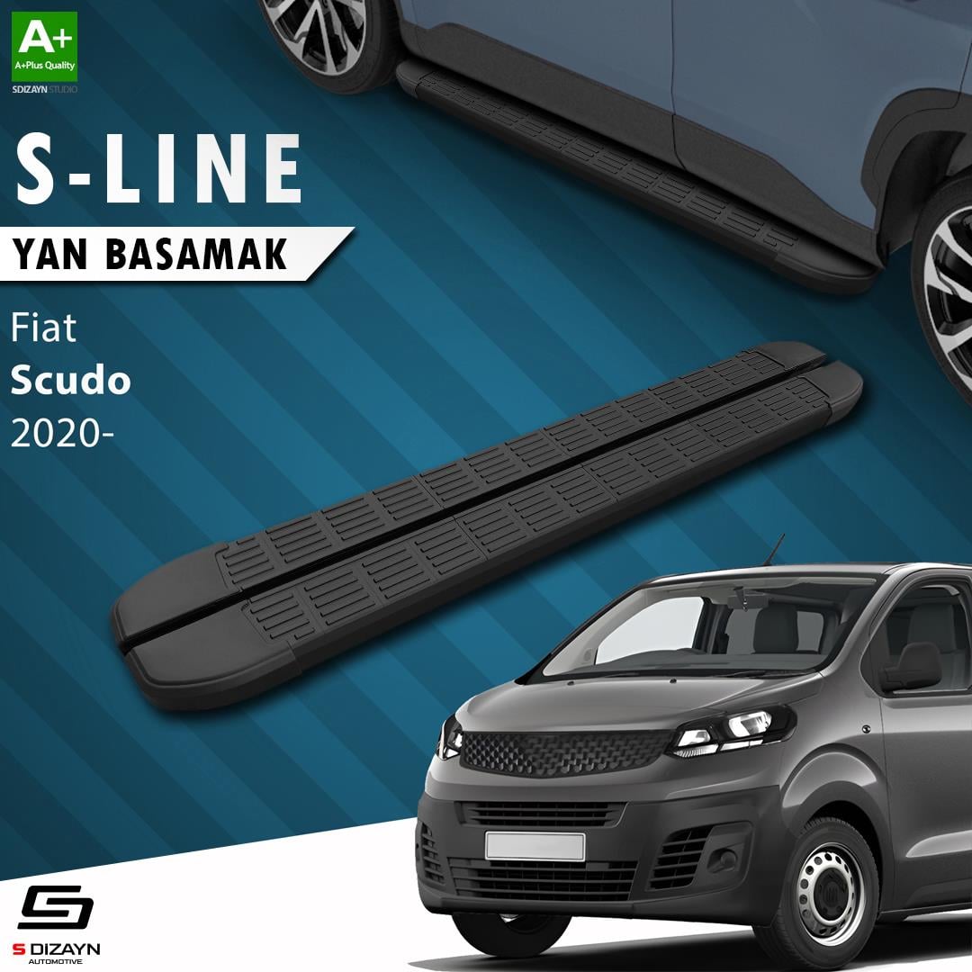 Fiat Scudo 3 Kısa Şase S-Line Siyah Yan Basamak 213 Cm 2020 Üzeri A+ Kalite