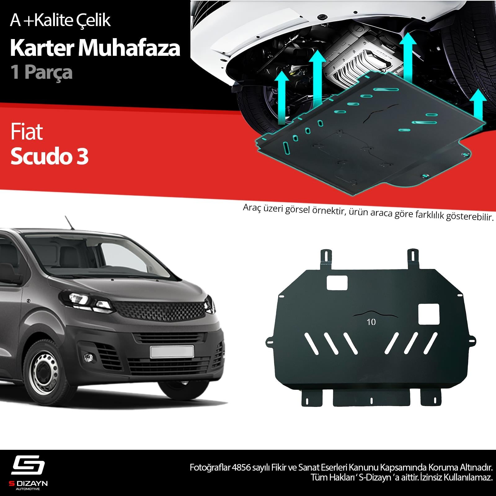 S-Dizayn Fiat Scudo 2.0 Çelik Karter Muhafaza Koruma 2020 Üzeri A+ Kalite