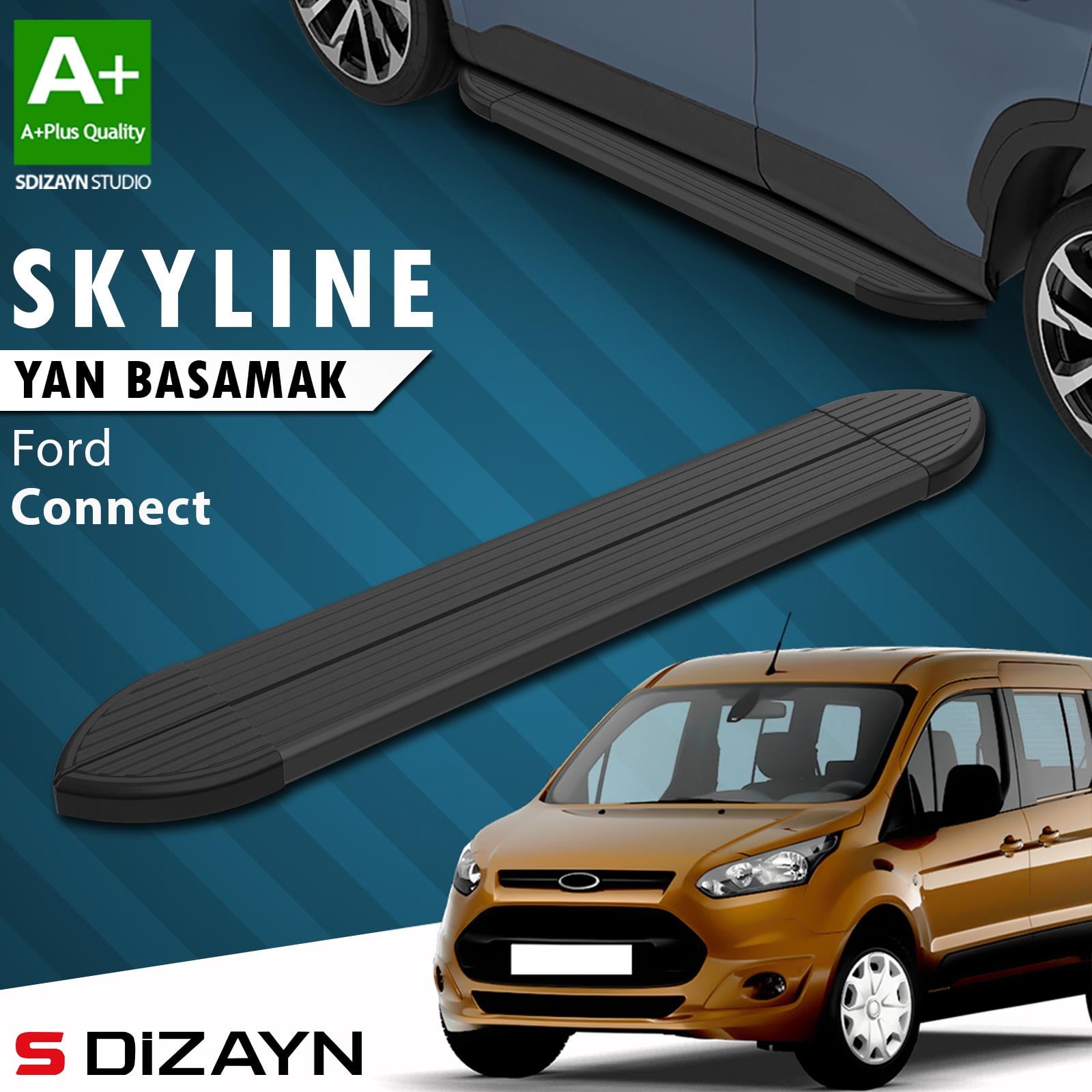 Ford Connect Skyline Siyah Yan Basamak 183 Cm 2002-2014 A+ Kalite