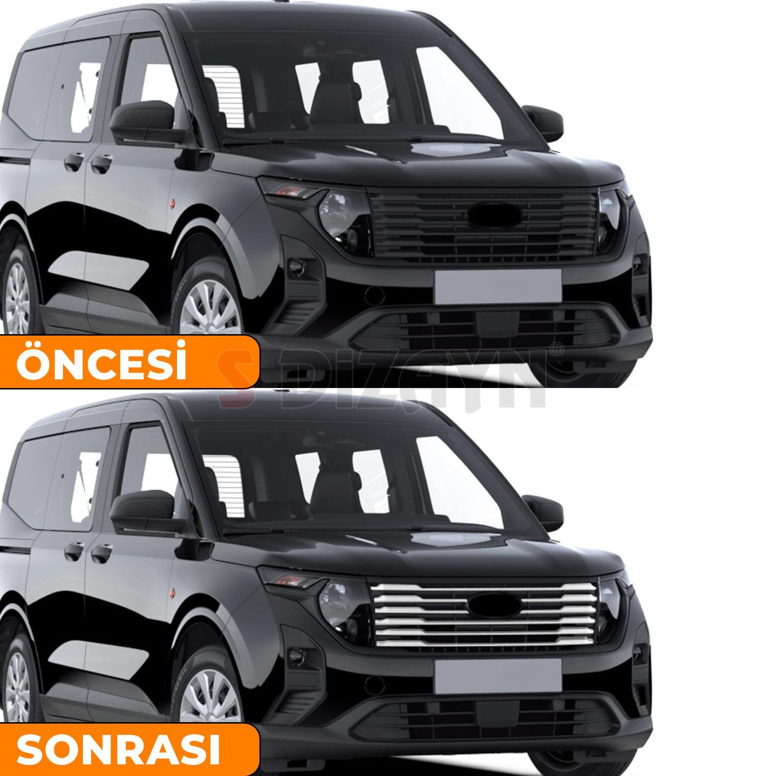S-Dizayn Ford Courier Krom Ön Panjur 8 Prç. 2023 Üzeri A+ Kalite