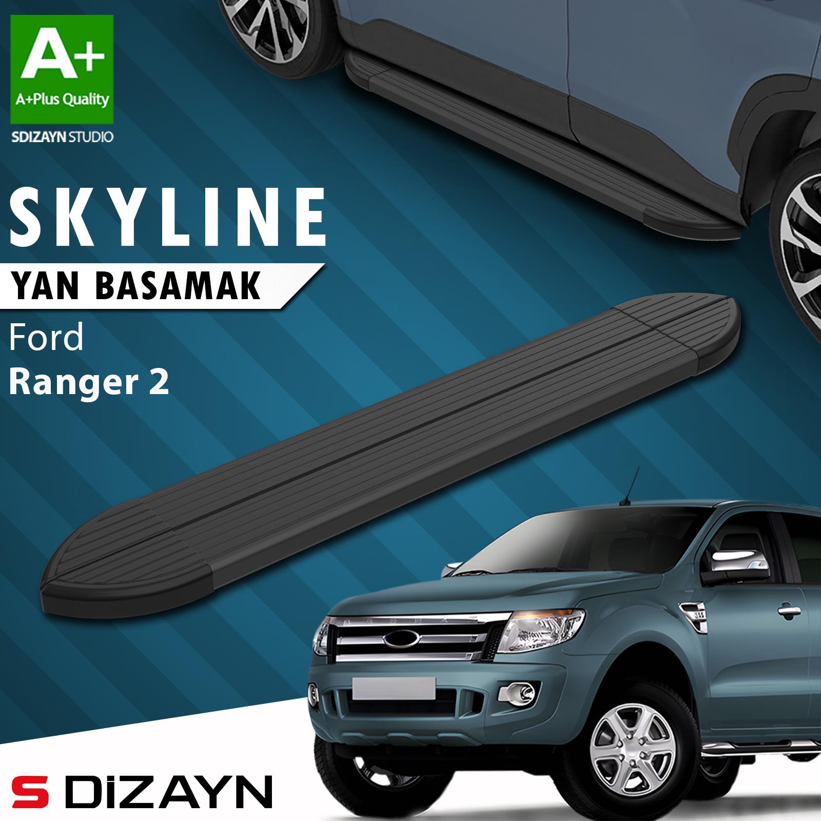 Ford Ranger 2 Skyline Siyah Yan Basamak 193 Cm 2006-2013 A+ Kalite