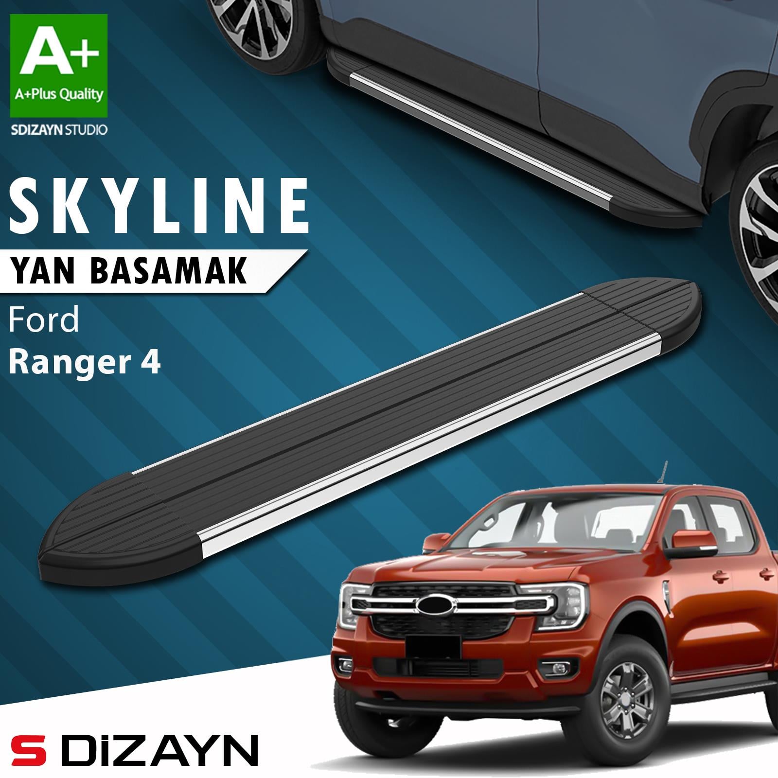 Ford Ranger 4 Skyline Krom Yan Basamak 203 Cm 2023 Üzeri A+ Kalite