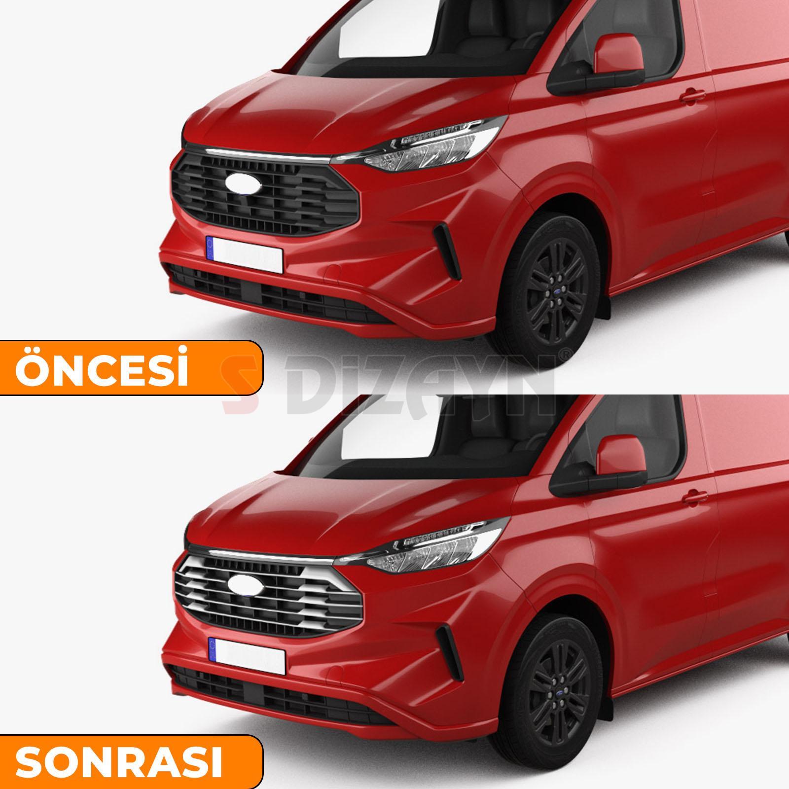 S-Dizayn Ford Tourneo Custom 2 Krom Ön Panjur 9 Prç. 2023 Üzeri A+ Kalite