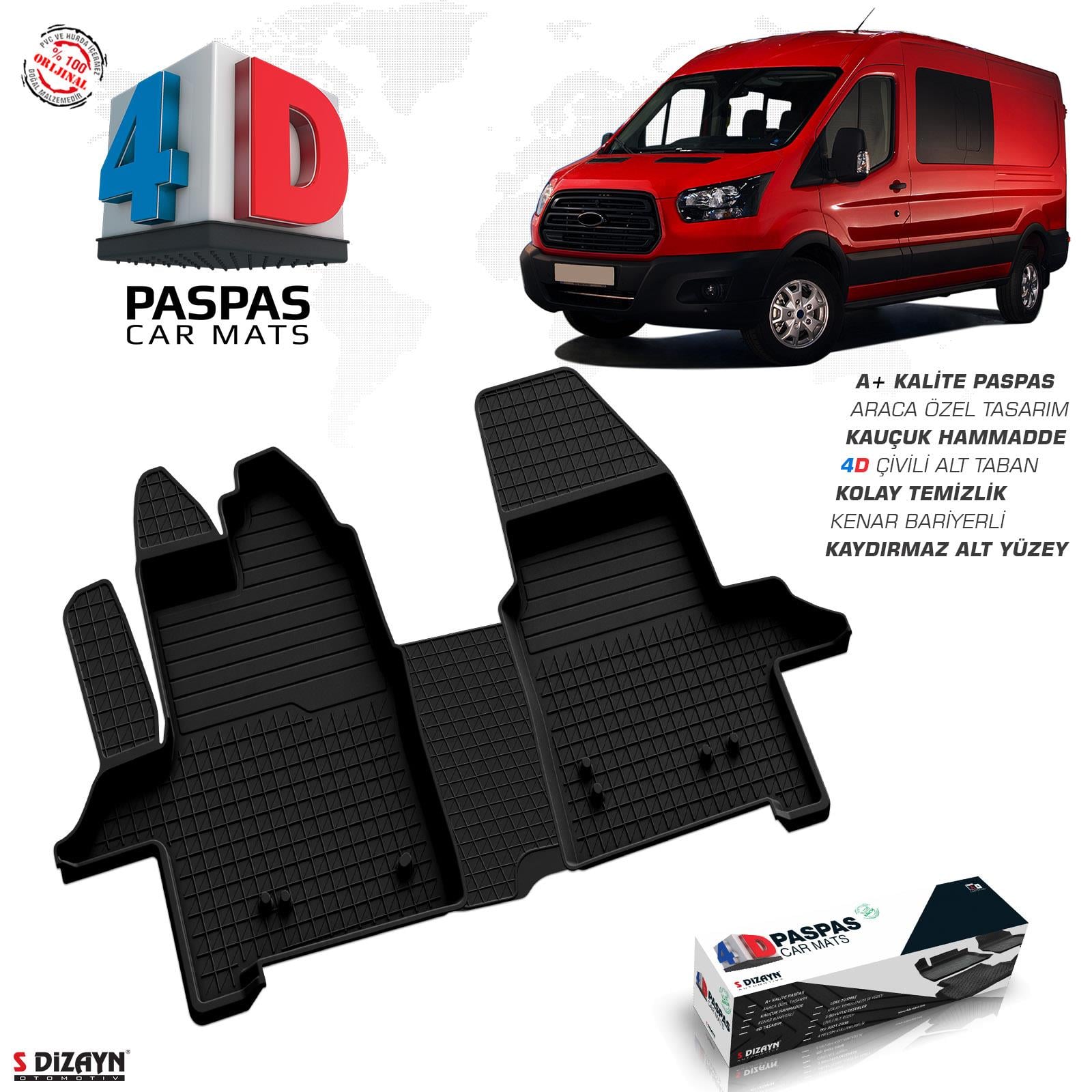 S-Dizayn Ford Transit 4D Havuzlu Paspas 2014-2018