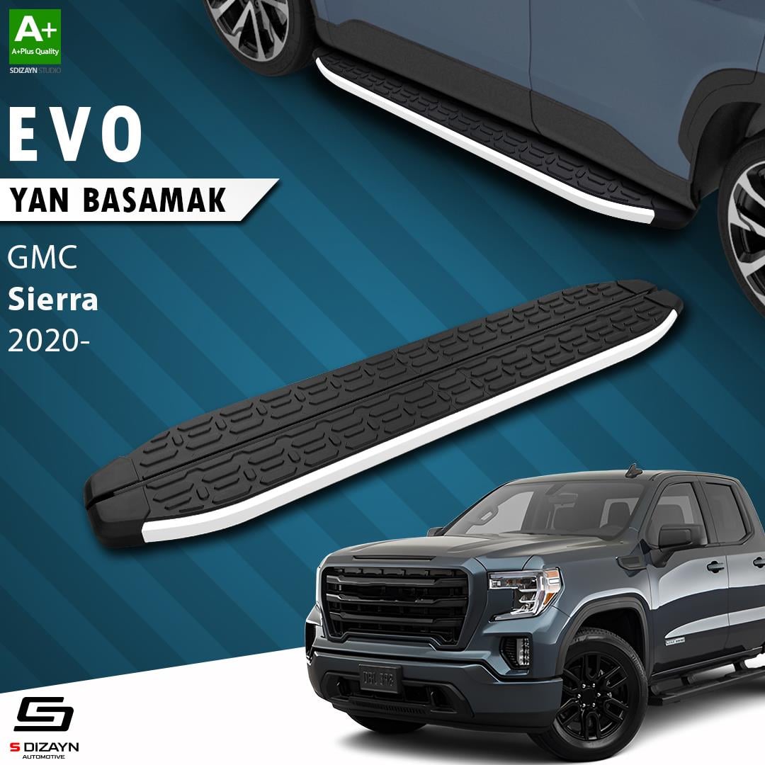 GMC Sierra 5 Uzun Şase Evo Aluminyum Yan Basamak 253 Cm 2020 Üzeri A+ Kalite