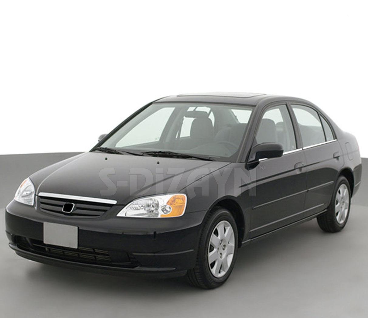 S-Dizayn Honda Civic Krom Cam Çıtası 4 Prç 2002-2006