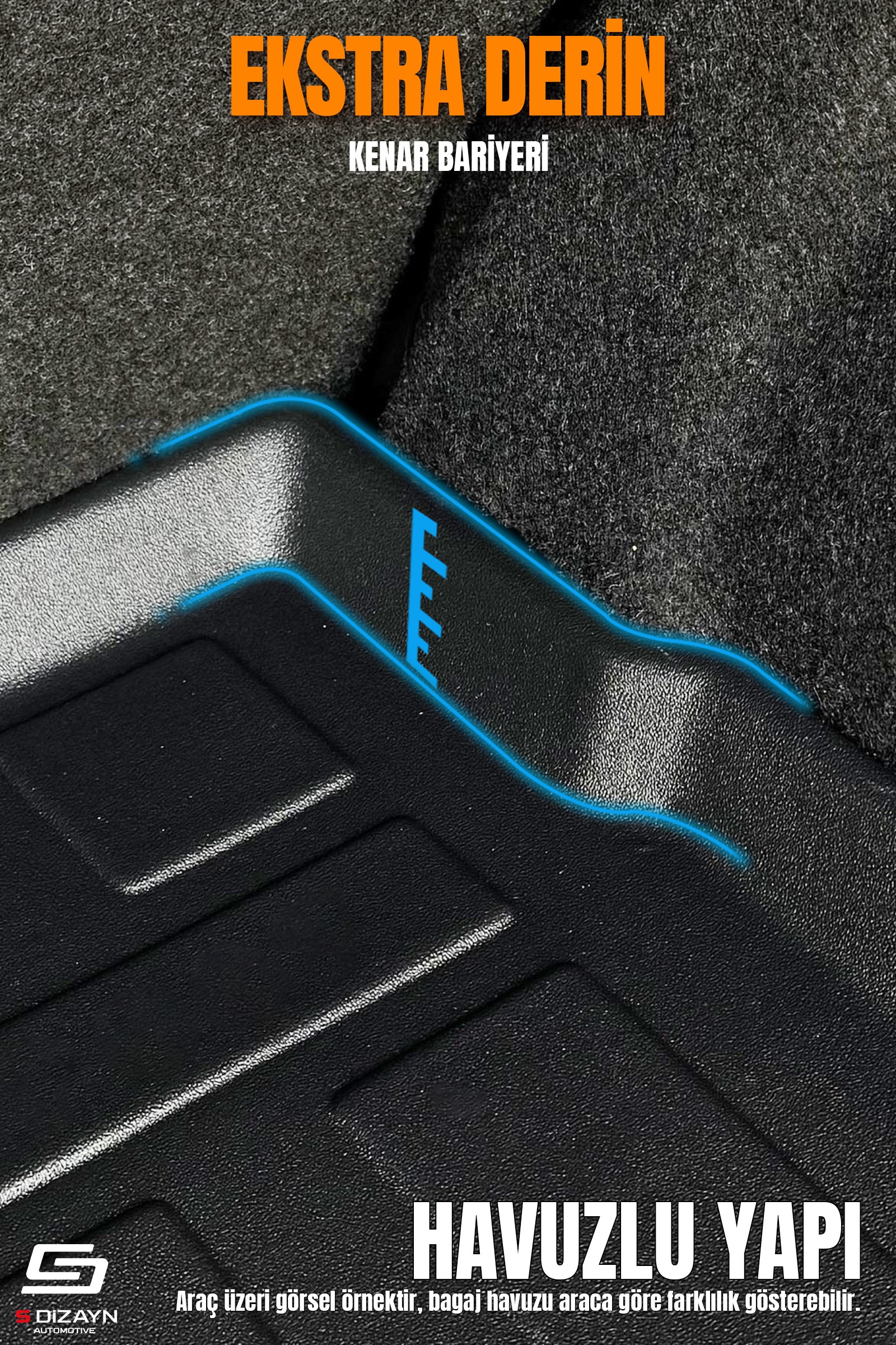 S-Dizayn Hyundai Elantra 3D Pro Bagaj Havuzu 2020 Üzeri A+ Kalite
