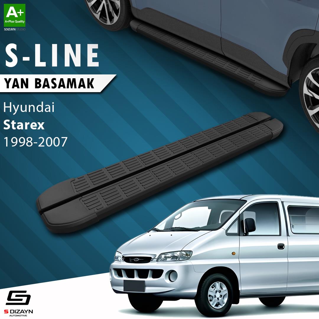 Hyundai H-1 Starex Uzun Şase S-Line Siyah Yan Basamak 213 Cm 1998-2007 A+ Kalite
