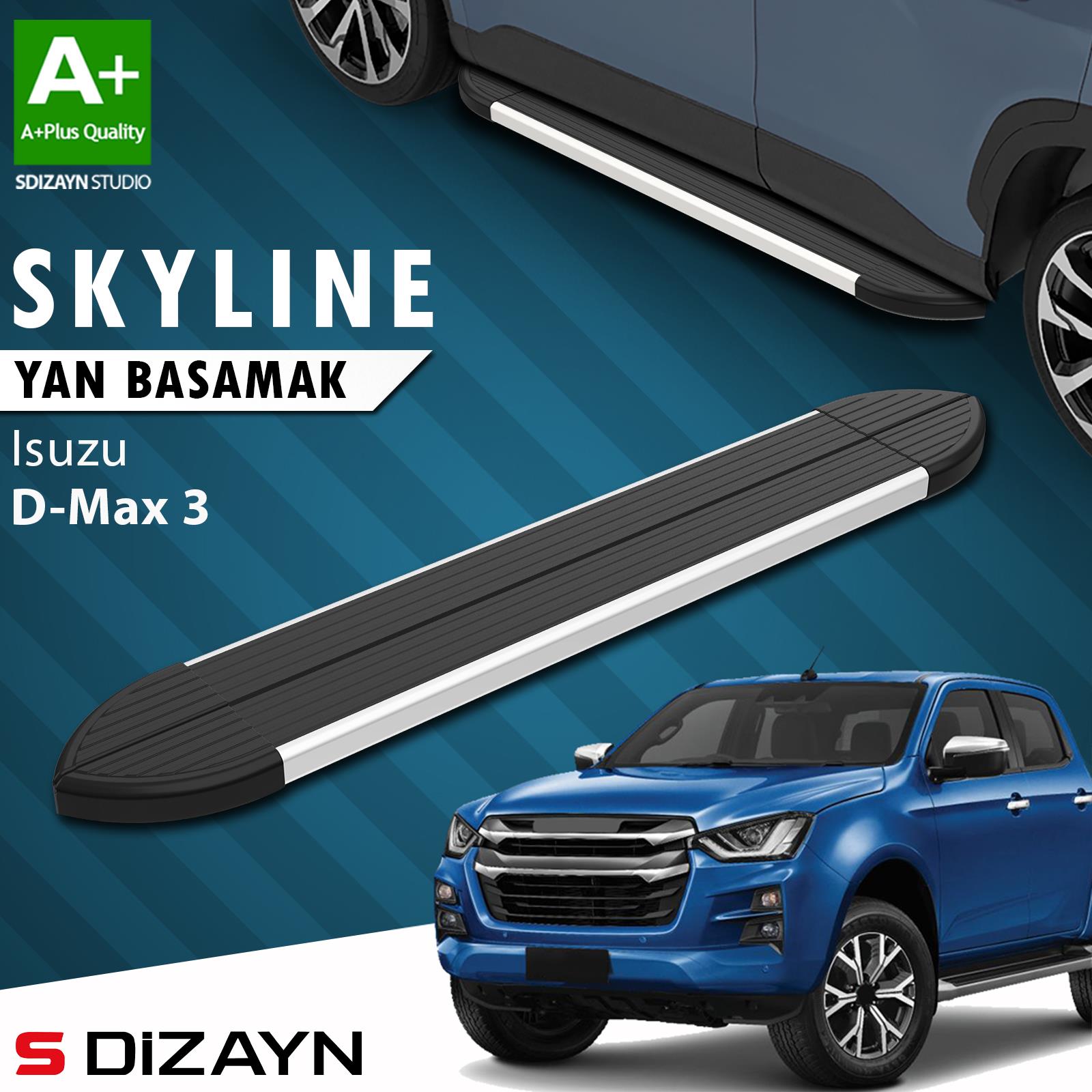 Isuzu D-Max 3 Skyline Aluminyum Yan Basamak 203 Cm 2019 Üzeri A+ Kalite