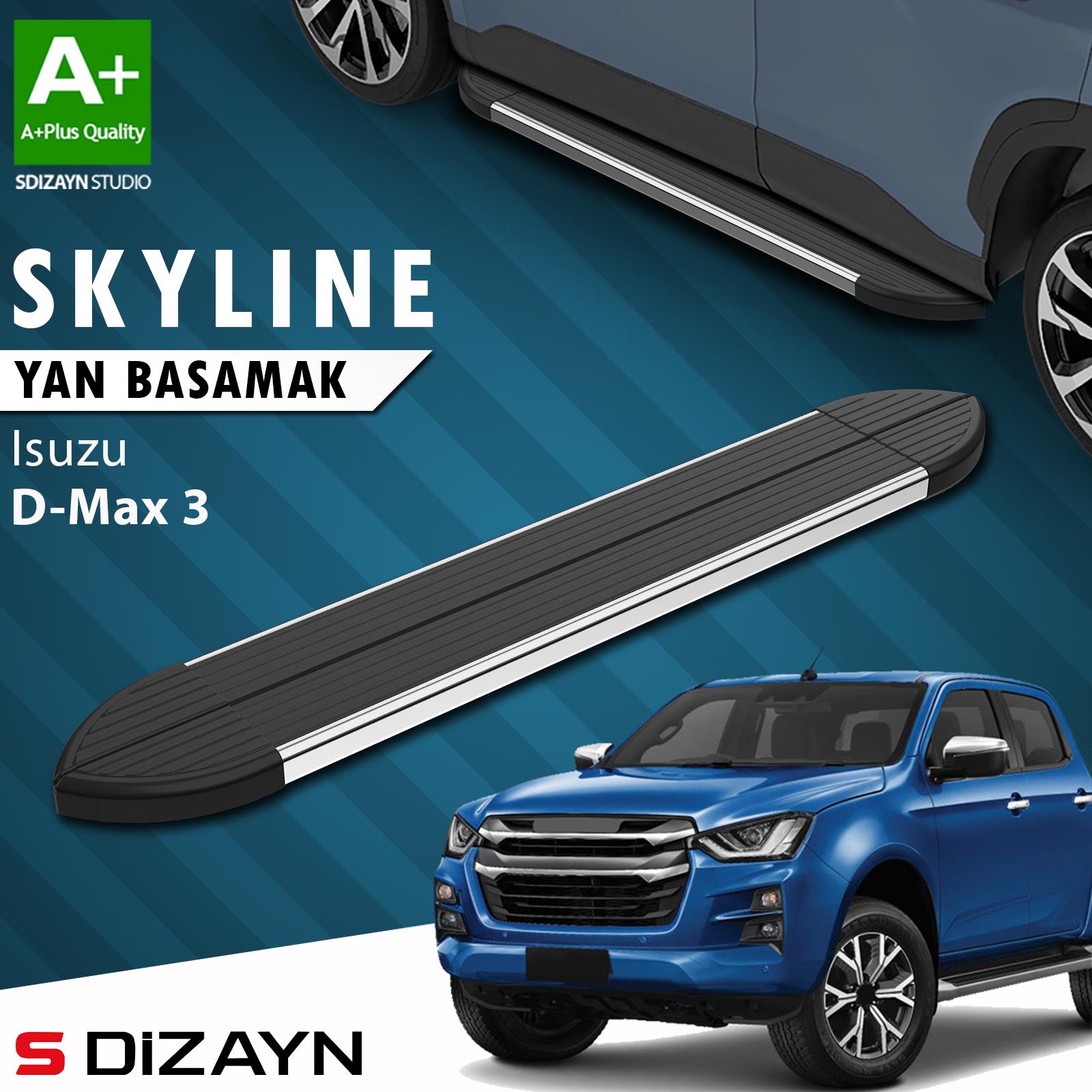 Isuzu D-Max 3 Skyline Krom Yan Basamak 203 Cm 2019 Üzeri A+ Kalite
