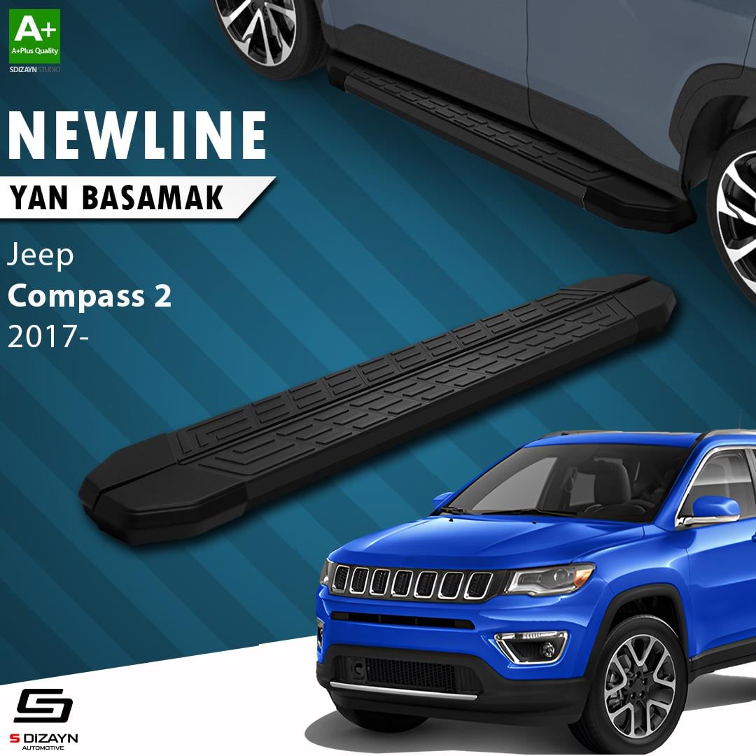 Jeep Compass 2 NewLine Siyah Yan Basamak 173 Cm 2017 Üzeri A+ Kalite