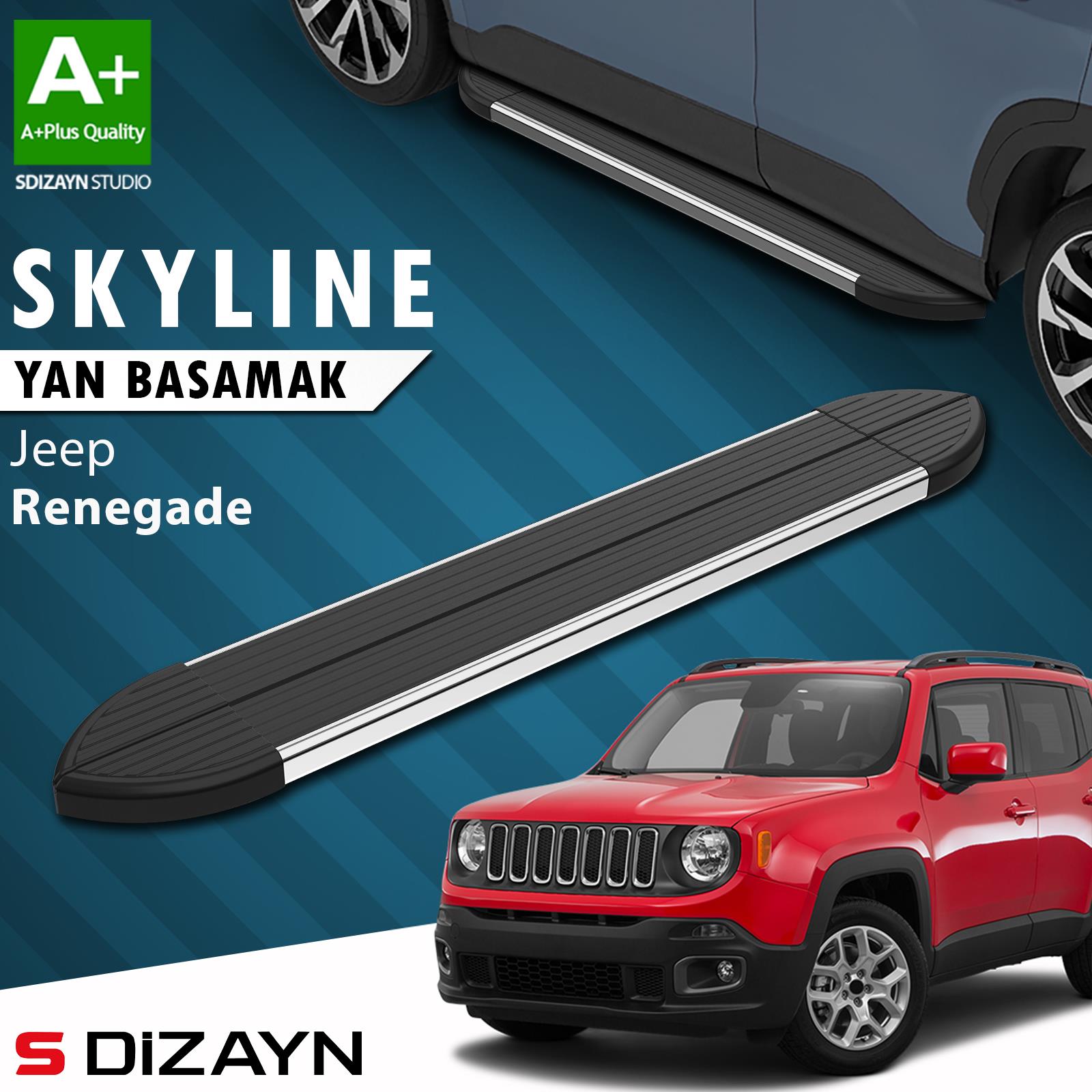 Jeep Renegade Skyline Krom Yan Basamak 173 Cm 2014 Üzeri A+ Kalite
