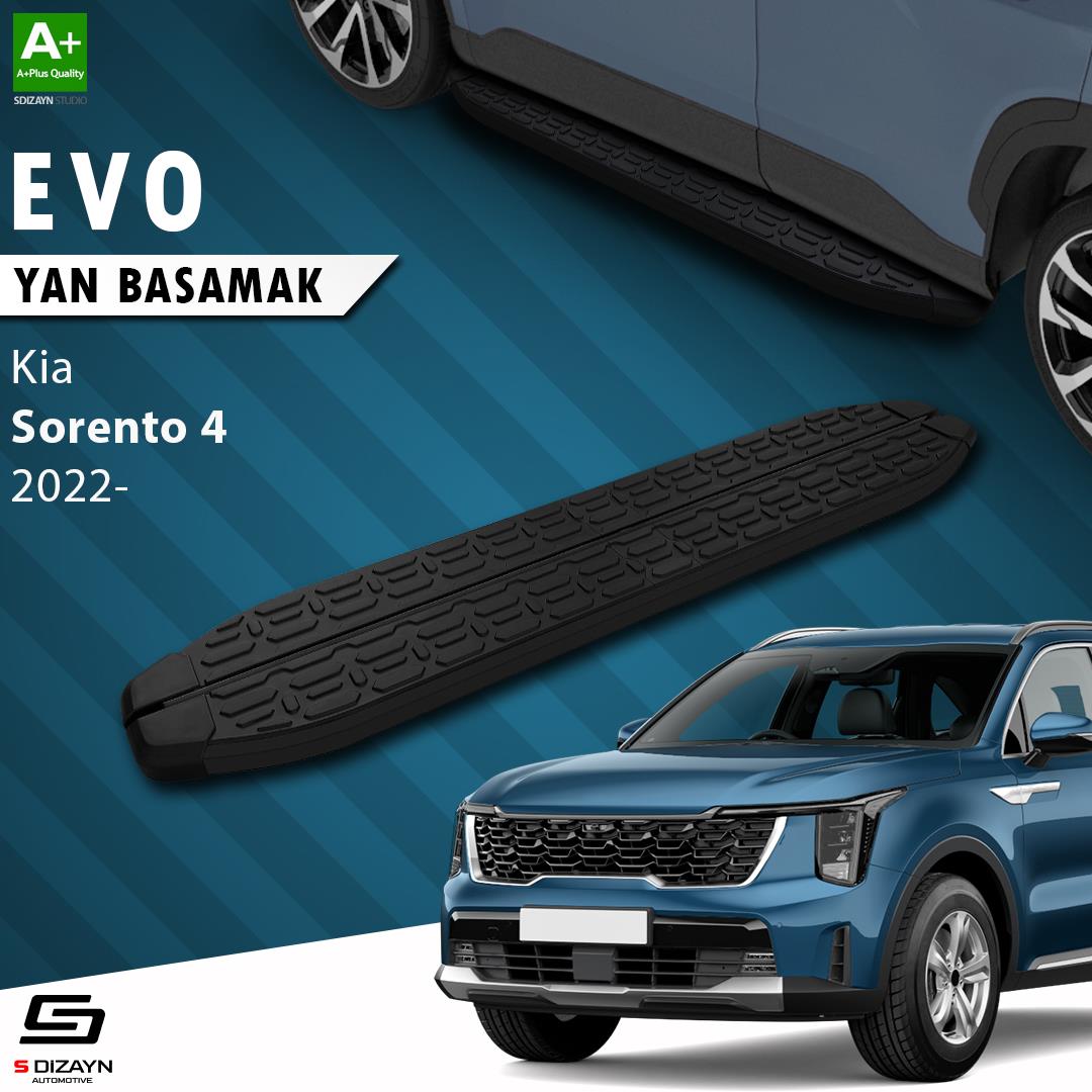 Kia Sorento 4 Evo Siyah Yan Basamak 183 Cm 2022 Üzeri A+ Kalite