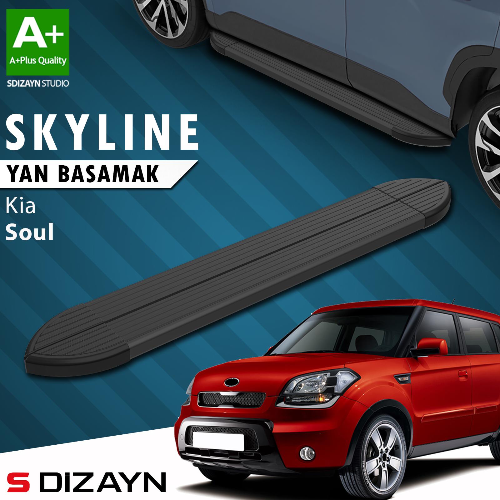 Kia Soul Skyline Siyah Yan Basamak 173 Cm 2009-2014 A+ Kalite