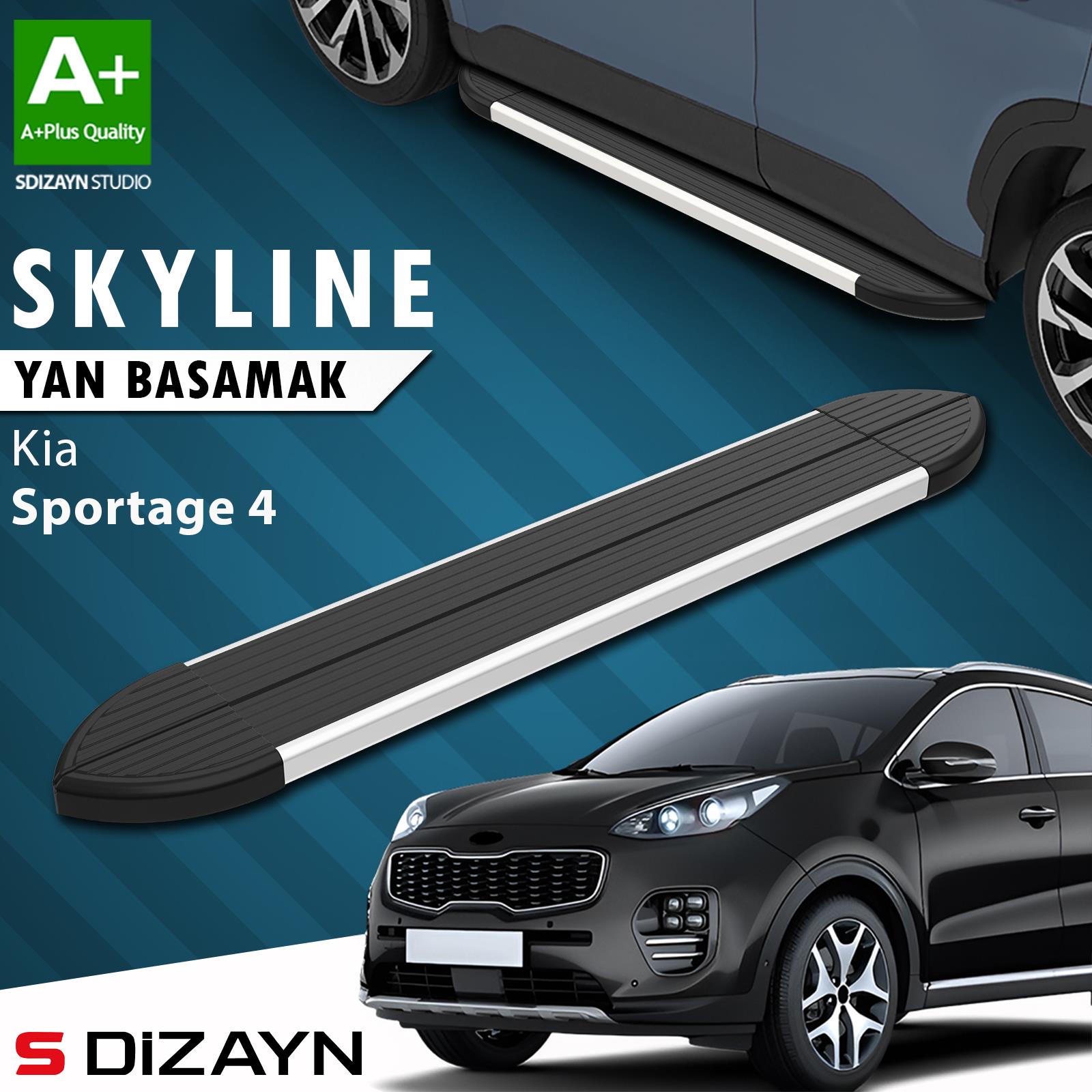 Kia Sportage 4 Skyline Aluminyum Yan Basamak 173 Cm 2016-2021 A+ Kalite
