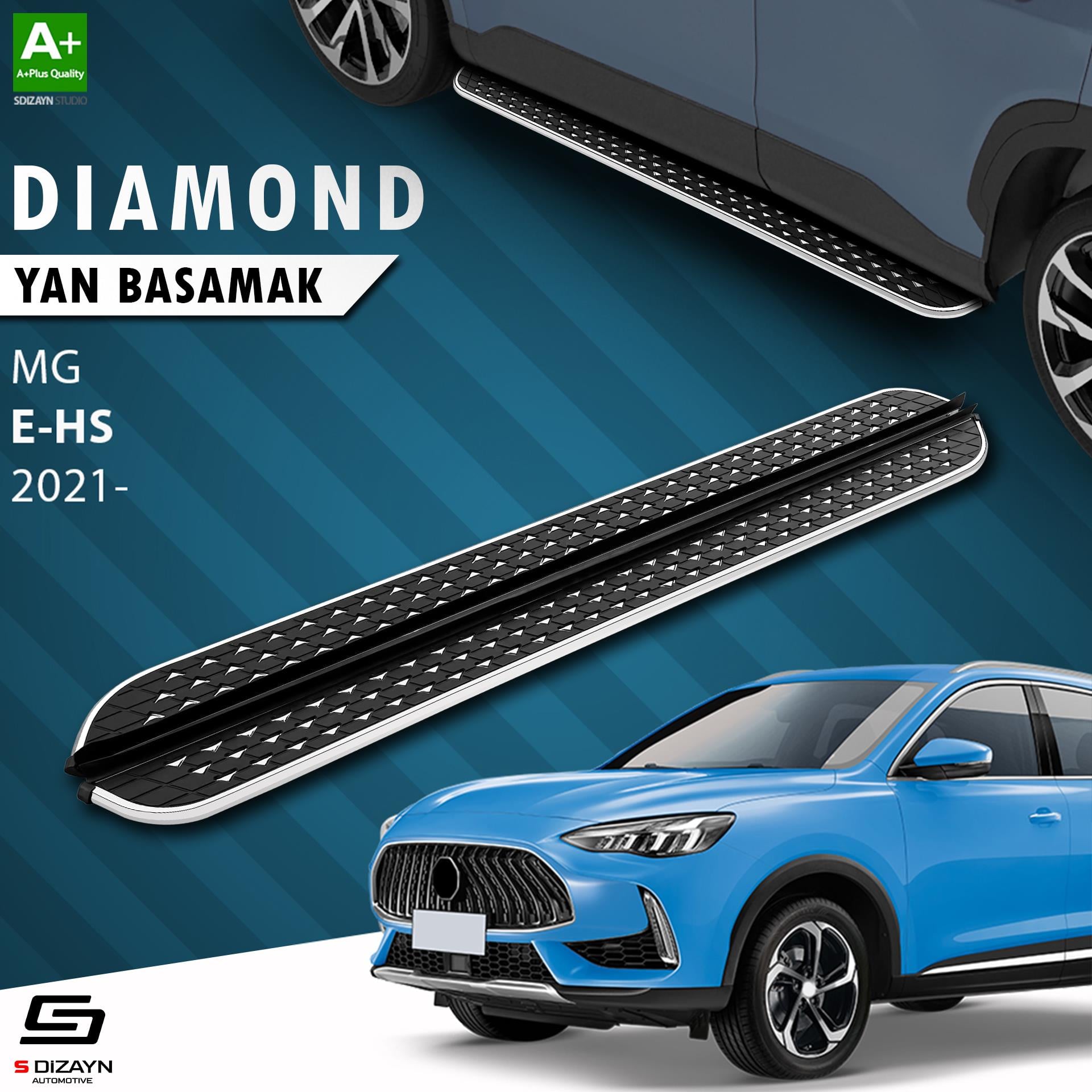 S-Dizayn MG E-HS Diamond Krom Yan Basamak 183 Cm 2021-2024 A+ Kalite