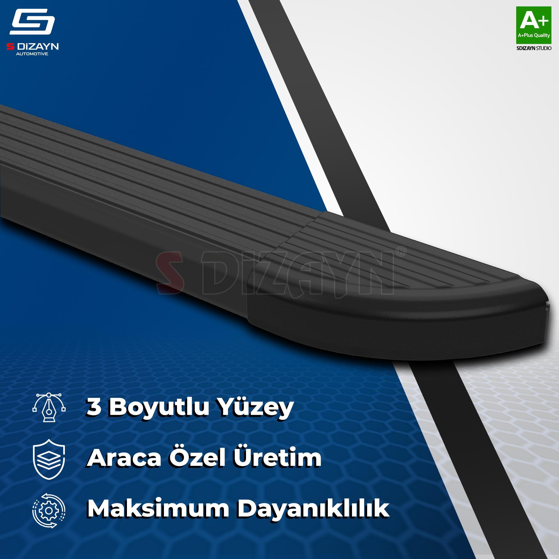 Mazda BT-50 Pick-Up Skyline Siyah Yan Basamak 193 Cm 2006-2012 A+ Kalite