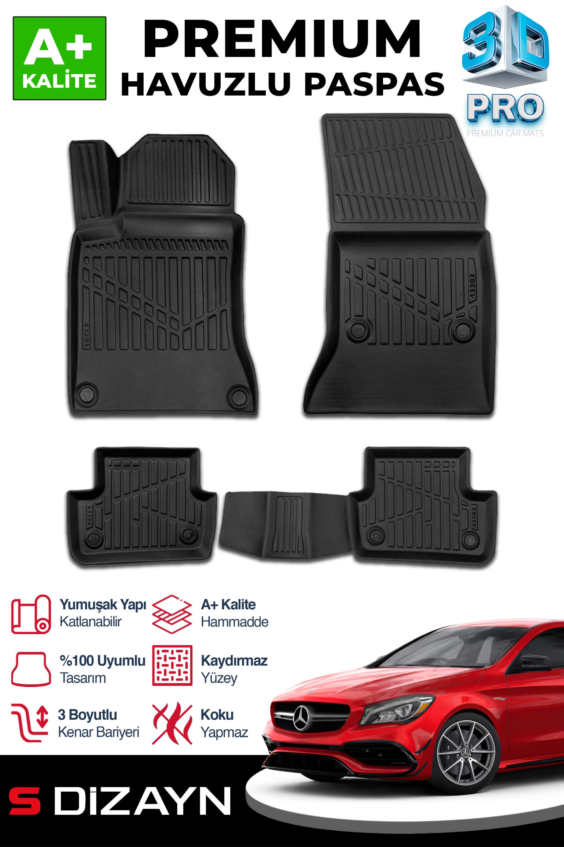 S-Dizayn Mercedes CLA 3D Pro Havuzlu Paspas 2013-2019 A+ Kalite