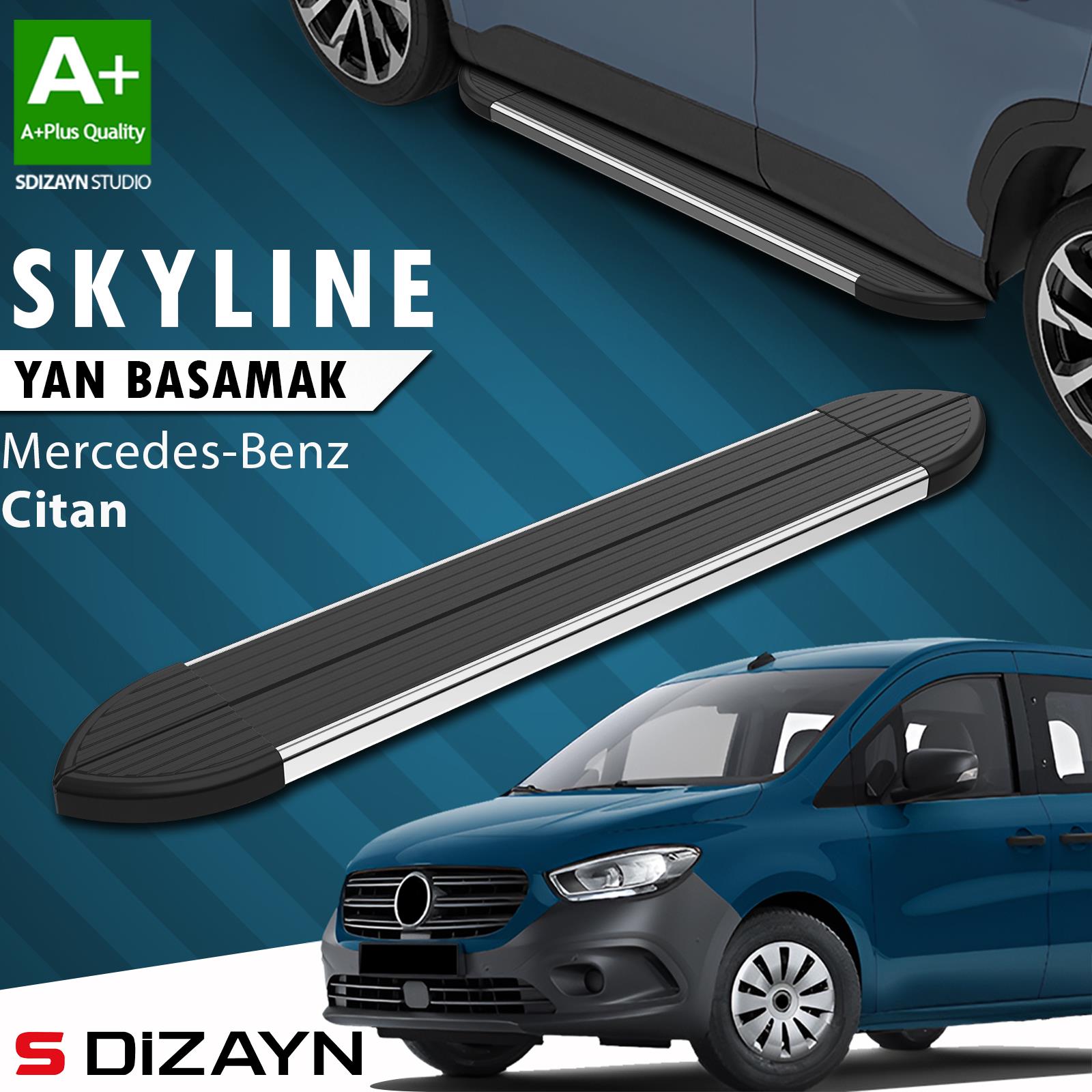 Mercedes Citan Skyline Krom Yan Basamak 193 Cm 2012-2021 A+ Kalite