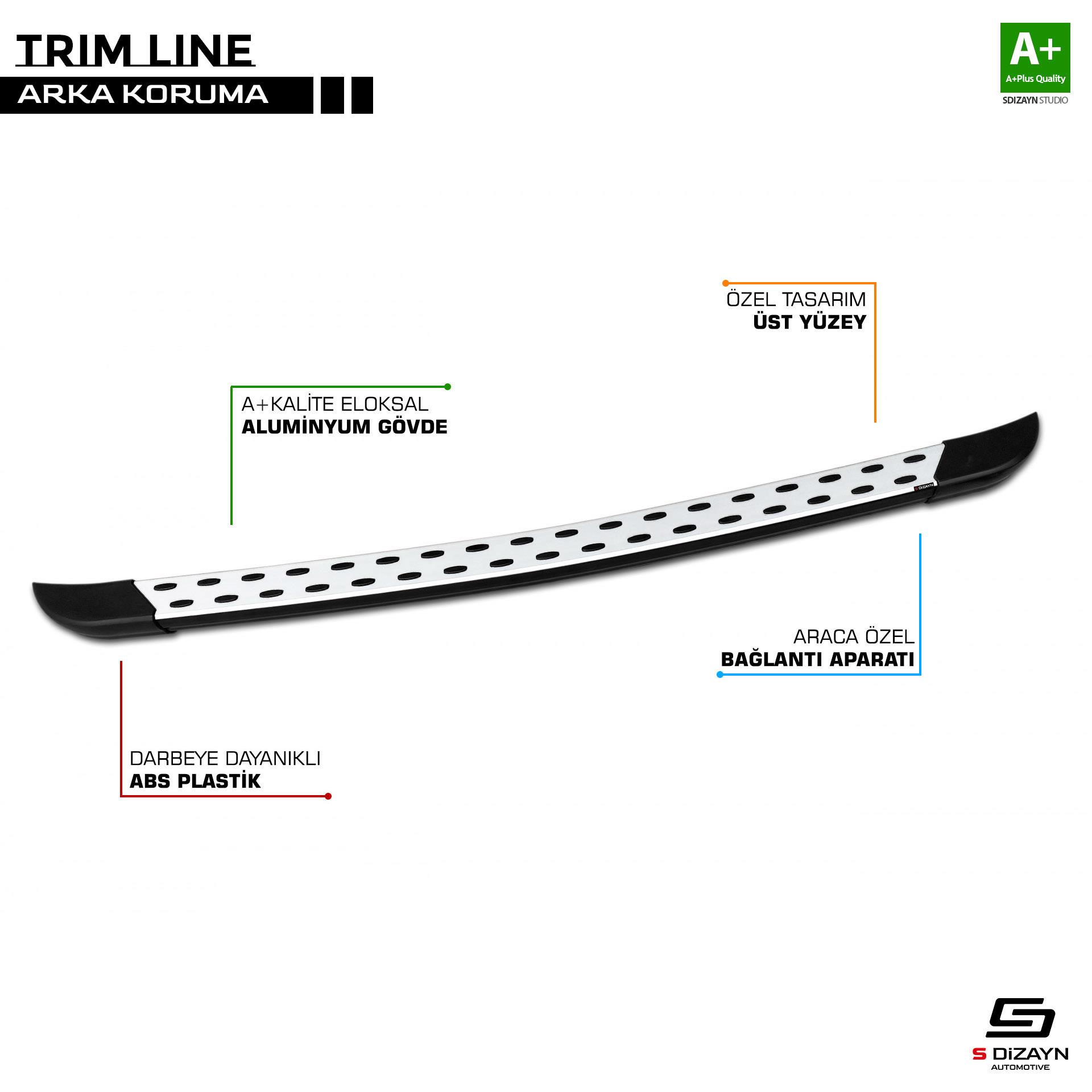 S-Dizayn Mercedes Citan TrimLine Gri Arka Koruma 2013-2021