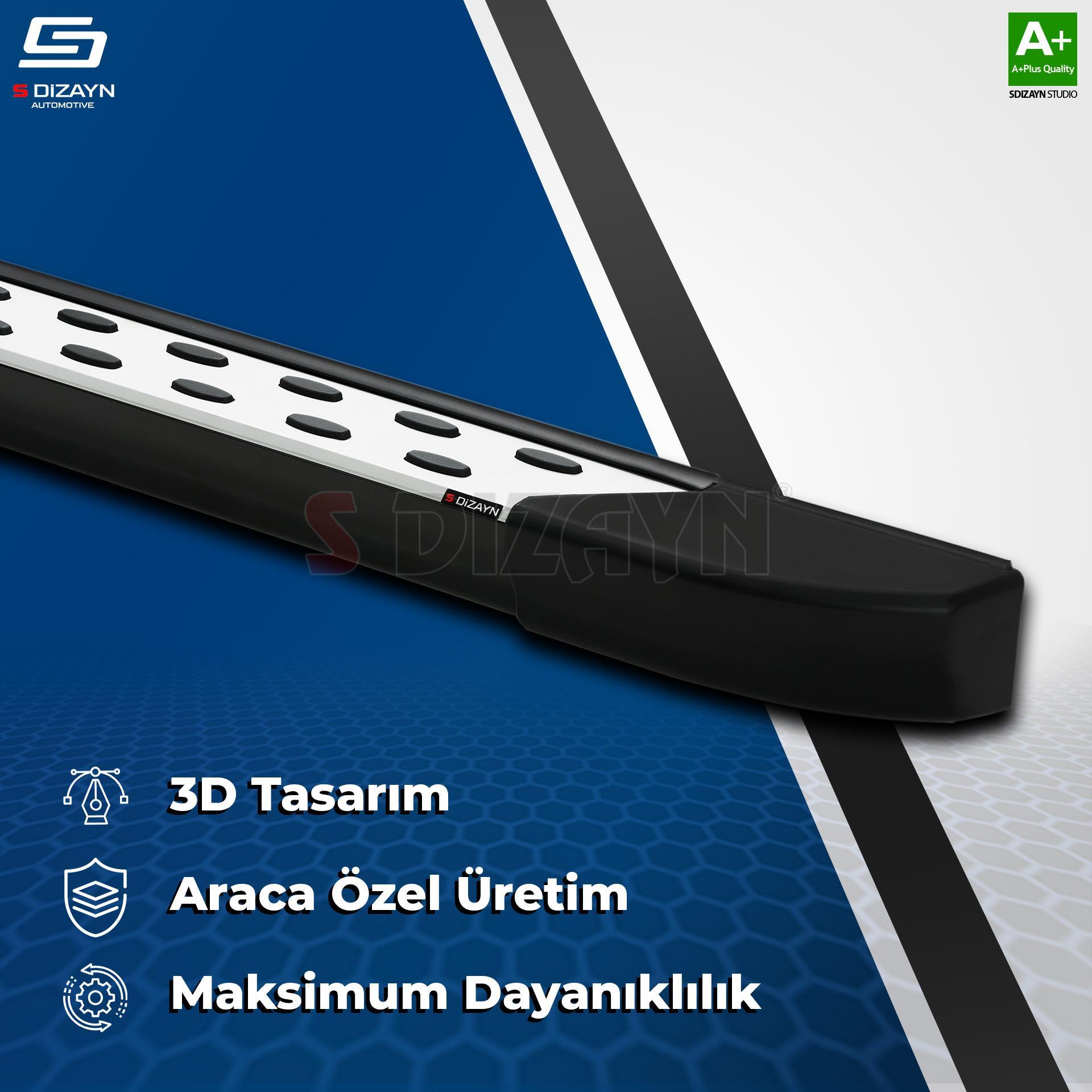 S-Dizayn Mercedes Citan TrimLine Gri Yan Basamak 193 Cm 2012-2021 A+ Kalite