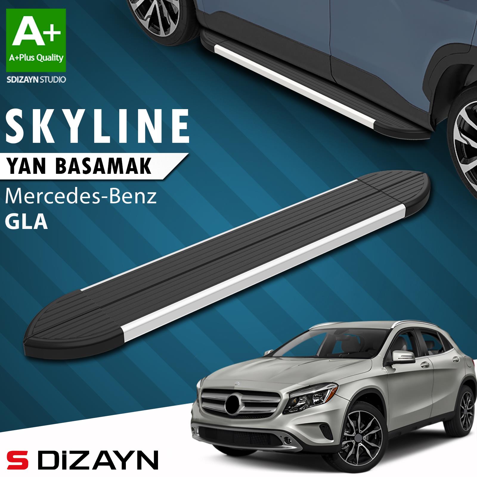Mercedes GLA X156 Skyline Aluminyum Yan Basamak 183 Cm 2013-2020 A+ Kalite
