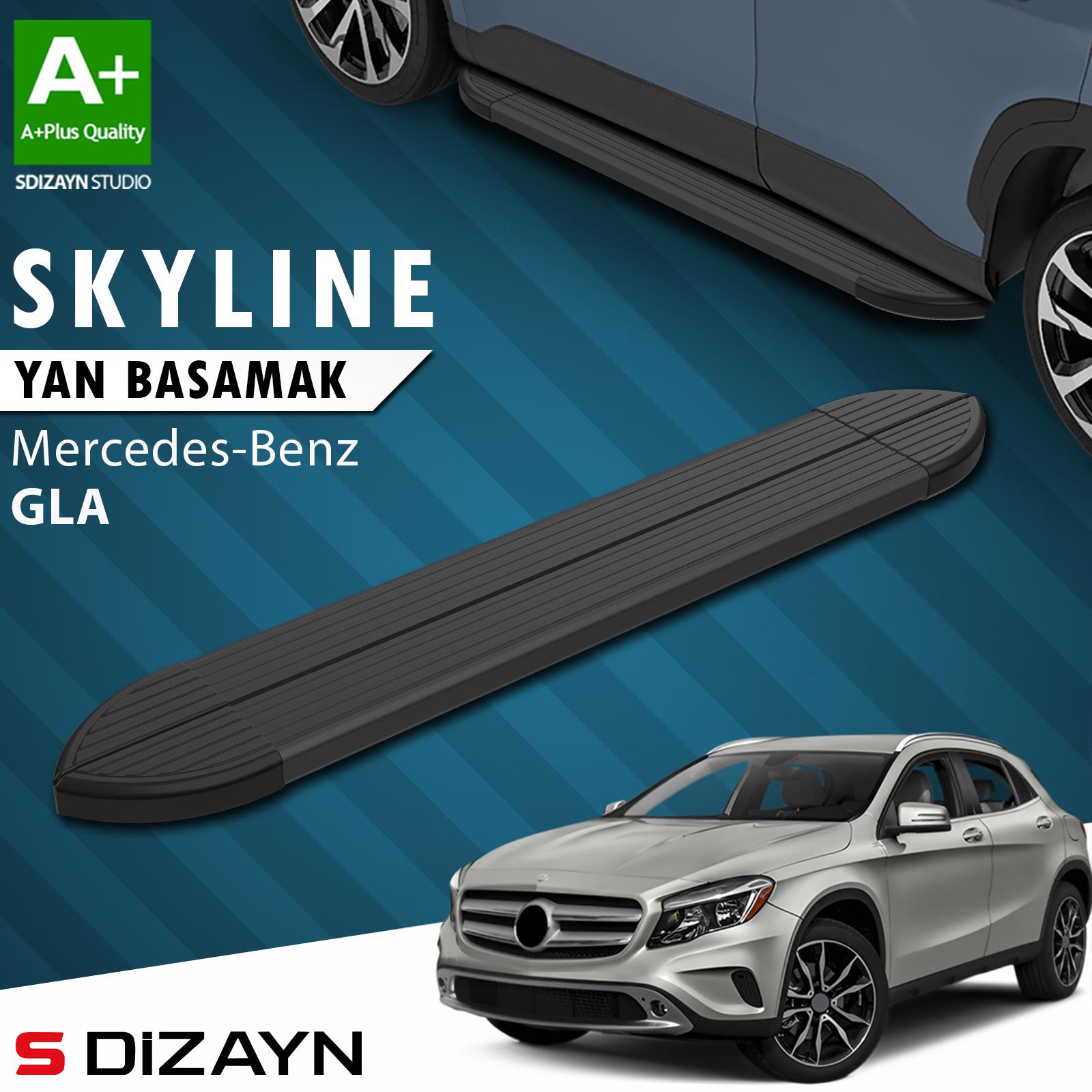 Mercedes GLA X156 Skyline Siyah Yan Basamak 183 Cm 2013-2020 A+ Kalite