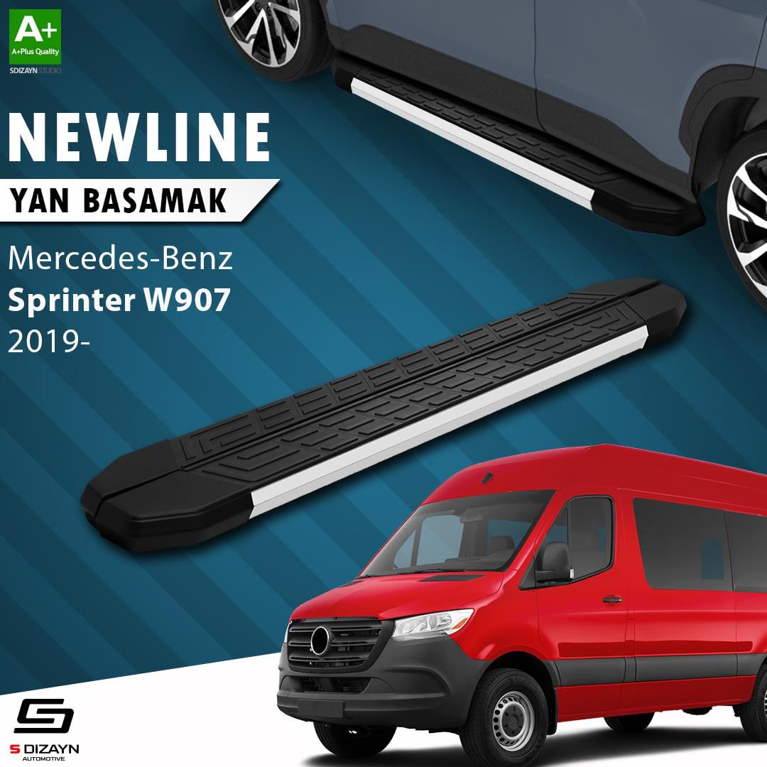 Mercedes Sprinter W907 Uzun Şase NewLine Aluminyum Yan Basamak 333 Cm 2019 Üzeri A+ Kalite