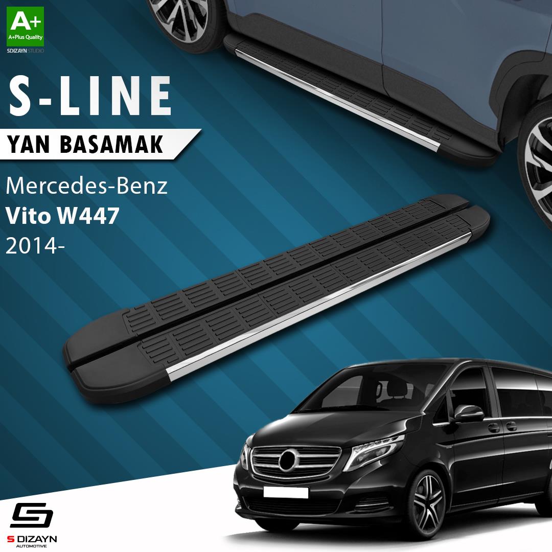 Mercedes Vito W447 Kısa Şase S-Line Krom Yan Basamak 233 Cm 2014 Üzeri A+ Kalite