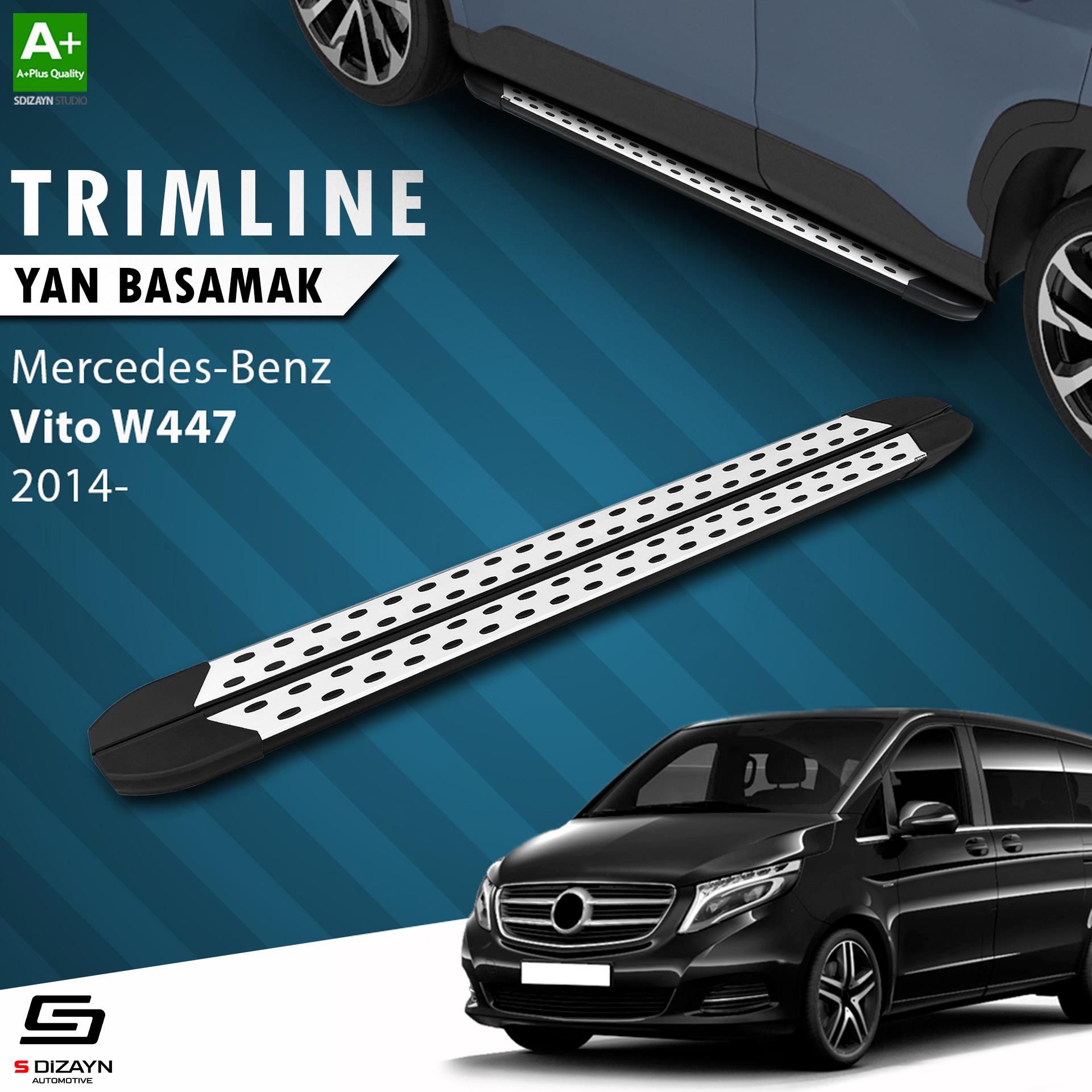 S-Dizayn Mercedes Vito W447 Kısa Şase TrimLine Gri Yan Basamak 238 Cm 2014 Üzeri A+ Kalite