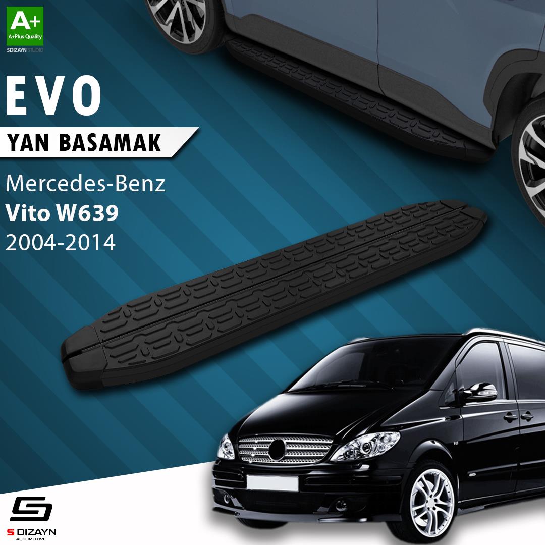 Mercedes Vito W639 Kısa Şase Evo Siyah Yan Basamak 233 Cm 2004-2014 A+ Kalite