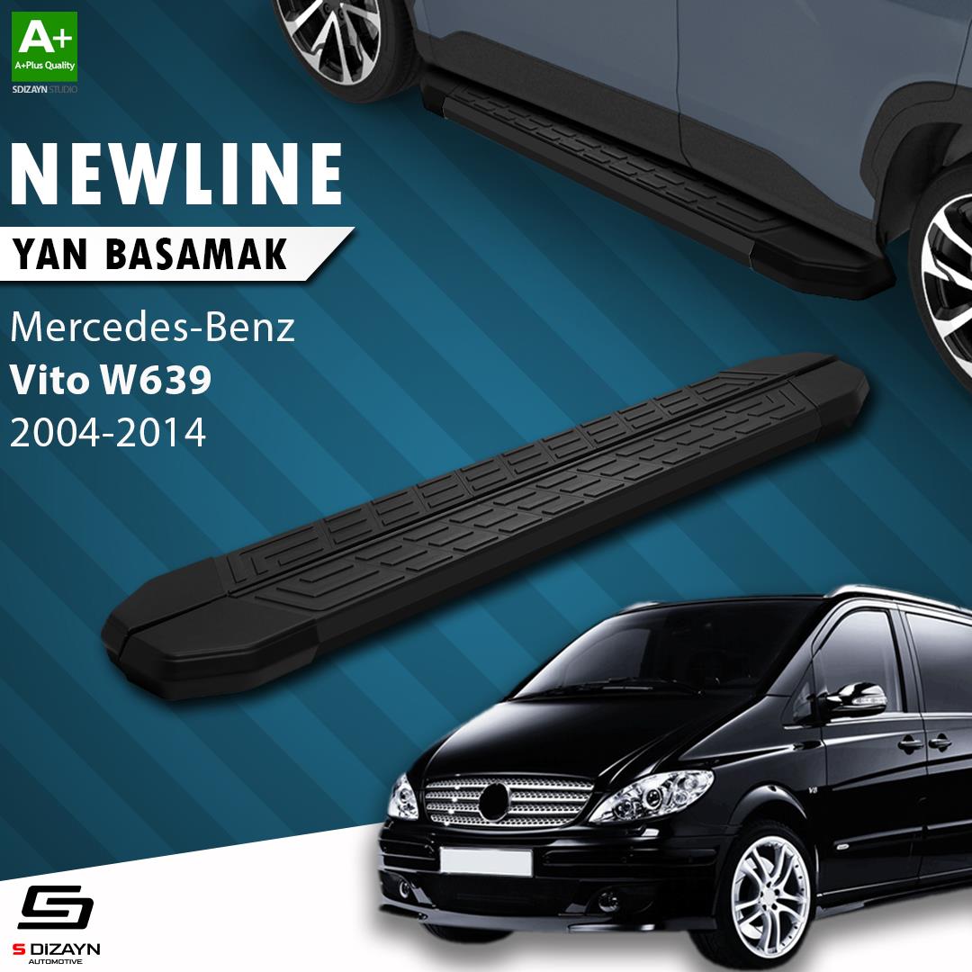 Mercedes Vito W639 Uzun Şase NewLine Siyah Yan Basamak 253 Cm 2004-2014 A+ Kalite