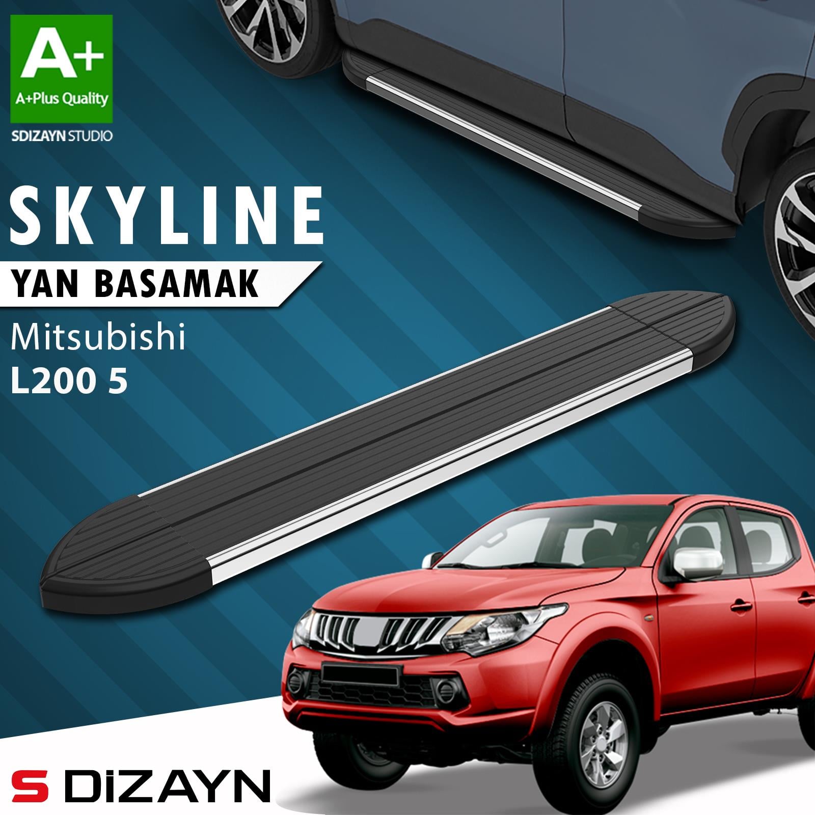 Mitsubishi L200 5 Skyline Krom Yan Basamak 193 Cm 2015-2019 A+ Kalite