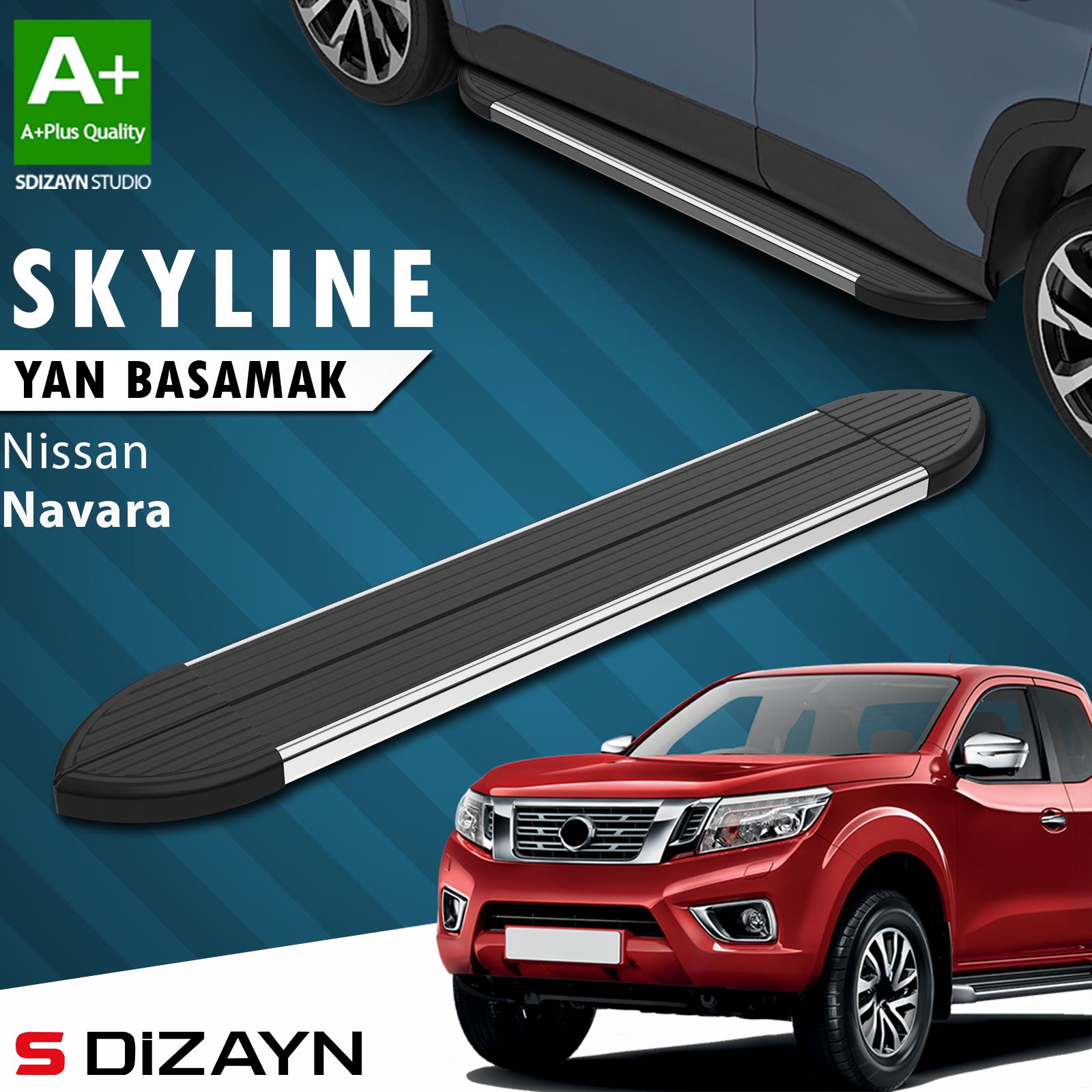 Nissan Navara 3 Skyline Krom Yan Basamak 203 Cm 2015 Üzeri A+ Kalite