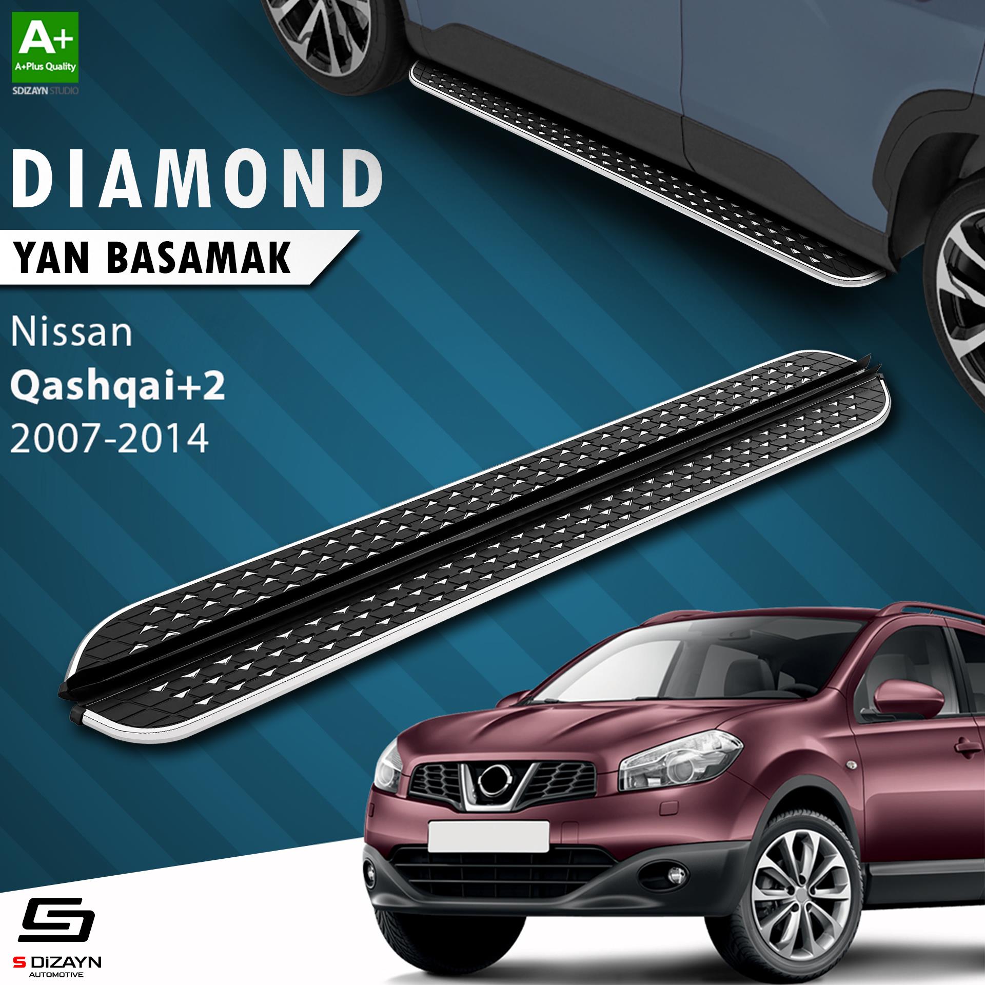 S-Dizayn Nissan Qashqai +2 Diamond Krom Yan Basamak 183 Cm 2007-2014 A+ Kalite