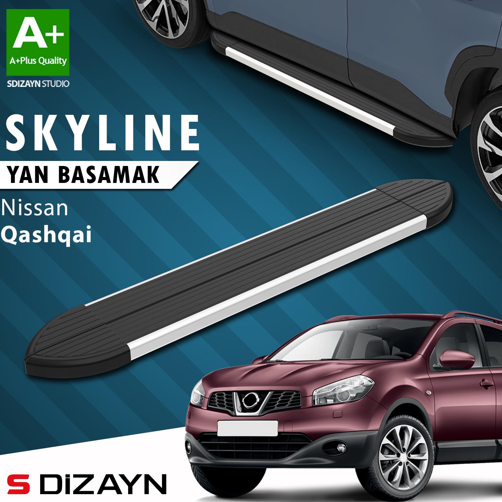 Nissan Qashqai Skyline Aluminyum Yan Basamak 173 Cm 2007-2014 A+ Kalite
