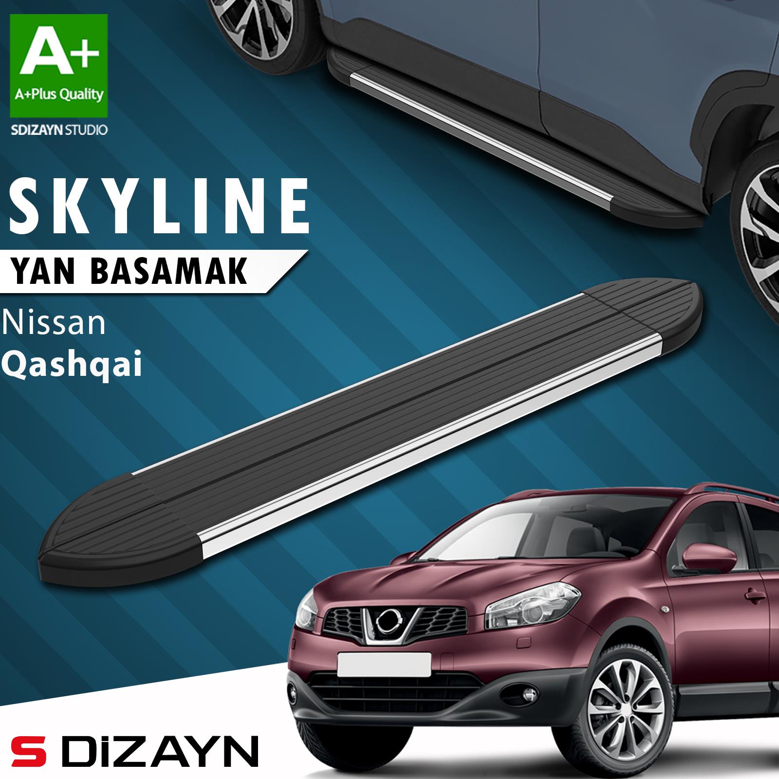 Nissan Qashqai Skyline Krom Yan Basamak 173 Cm 2007-2014 A+ Kalite