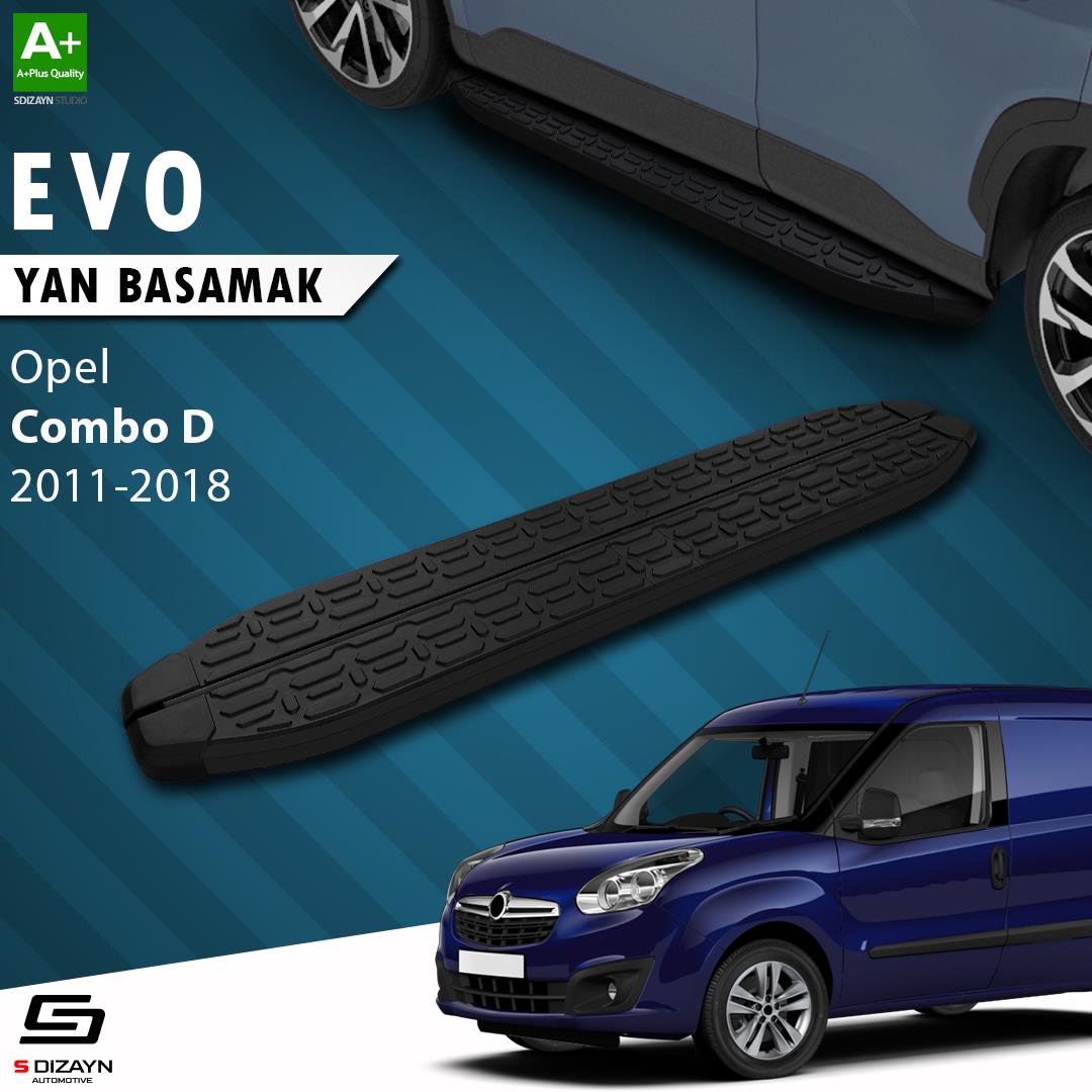 Opel Combo D Uzun Şase Evo Siyah Yan Basamak 223 Cm 2011-2018 A+ Kalite