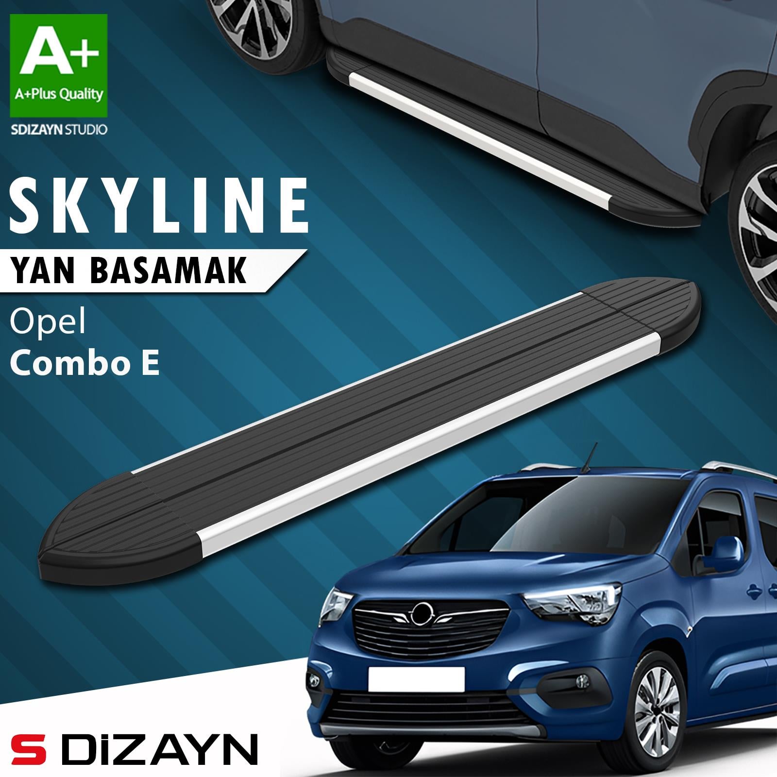 Opel Combo E Kısa Şase Skyline Aluminyum Yan Basamak 203 Cm 2018 Üzeri A+ Kalite